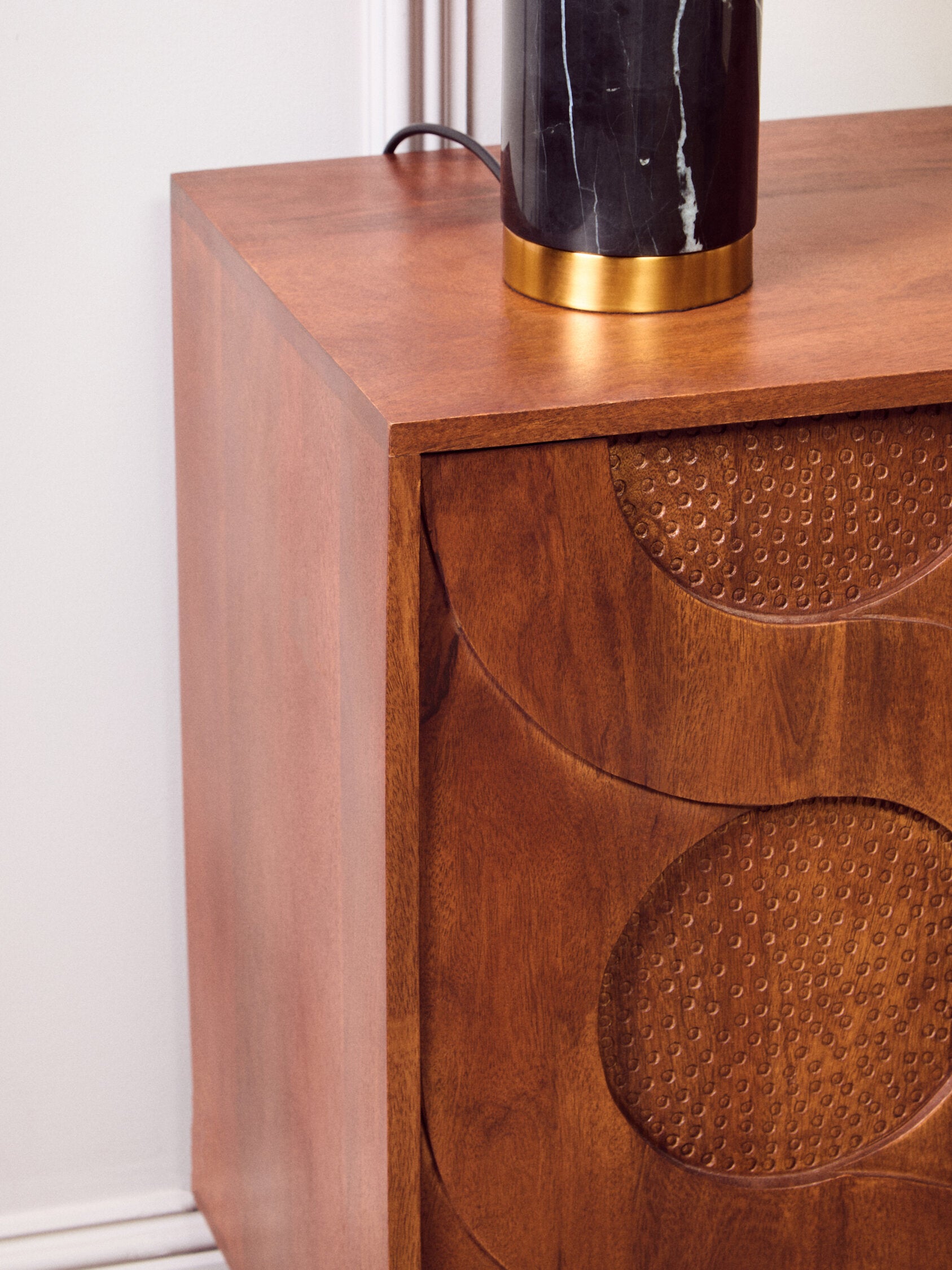 Siva Four Door Mango Wood Hammered Sideboard