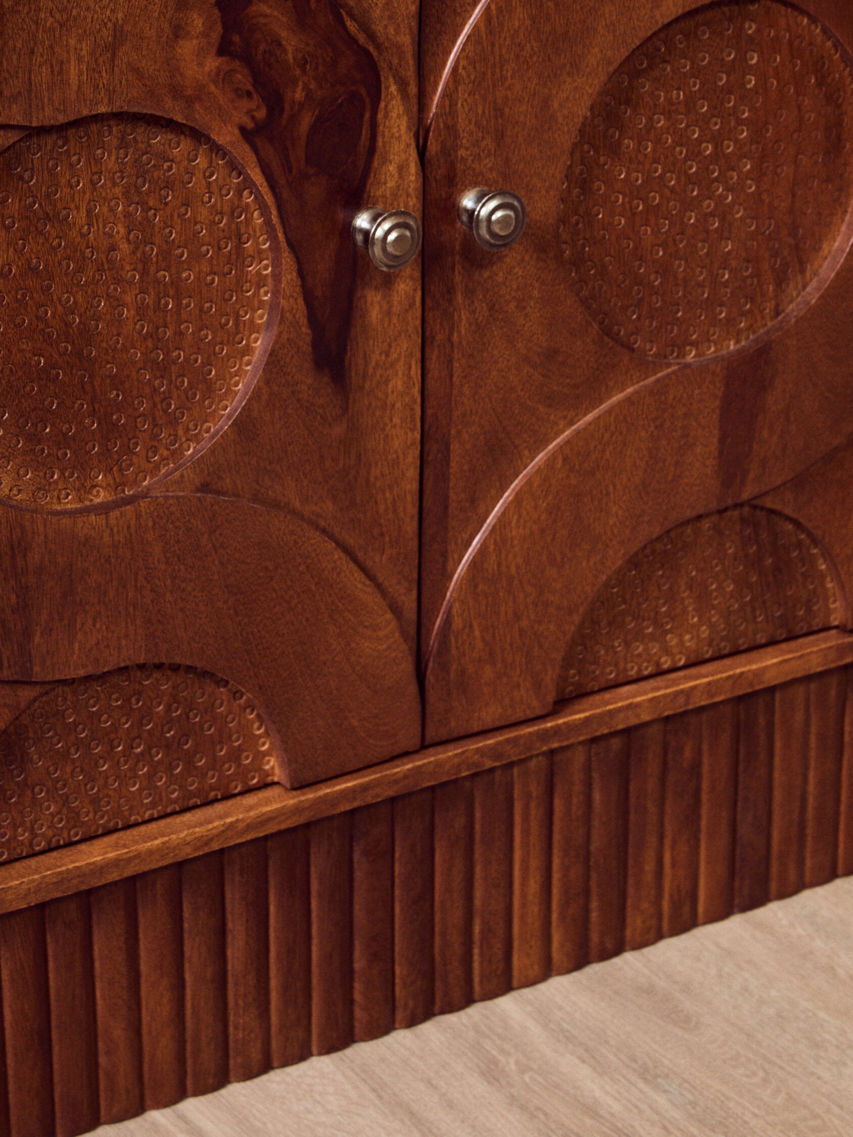 Siva Four Door Mango Wood Hammered Sideboard