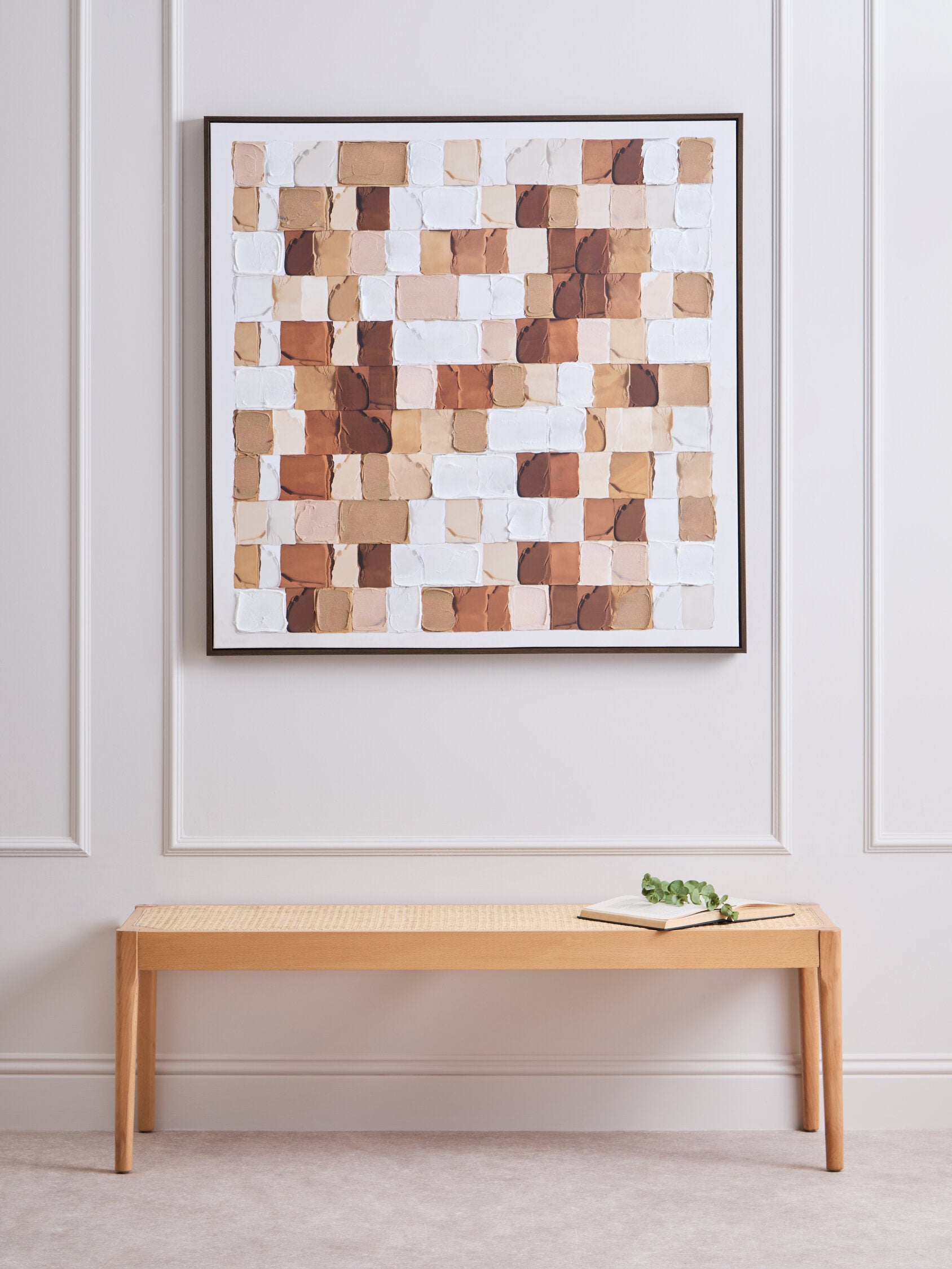 Cebu Natural Cane and Beech Wood Bench