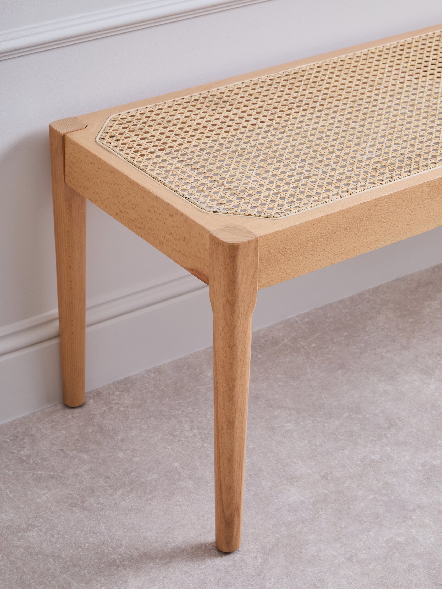 Cebu Natural Cane and Beech Wood Bench