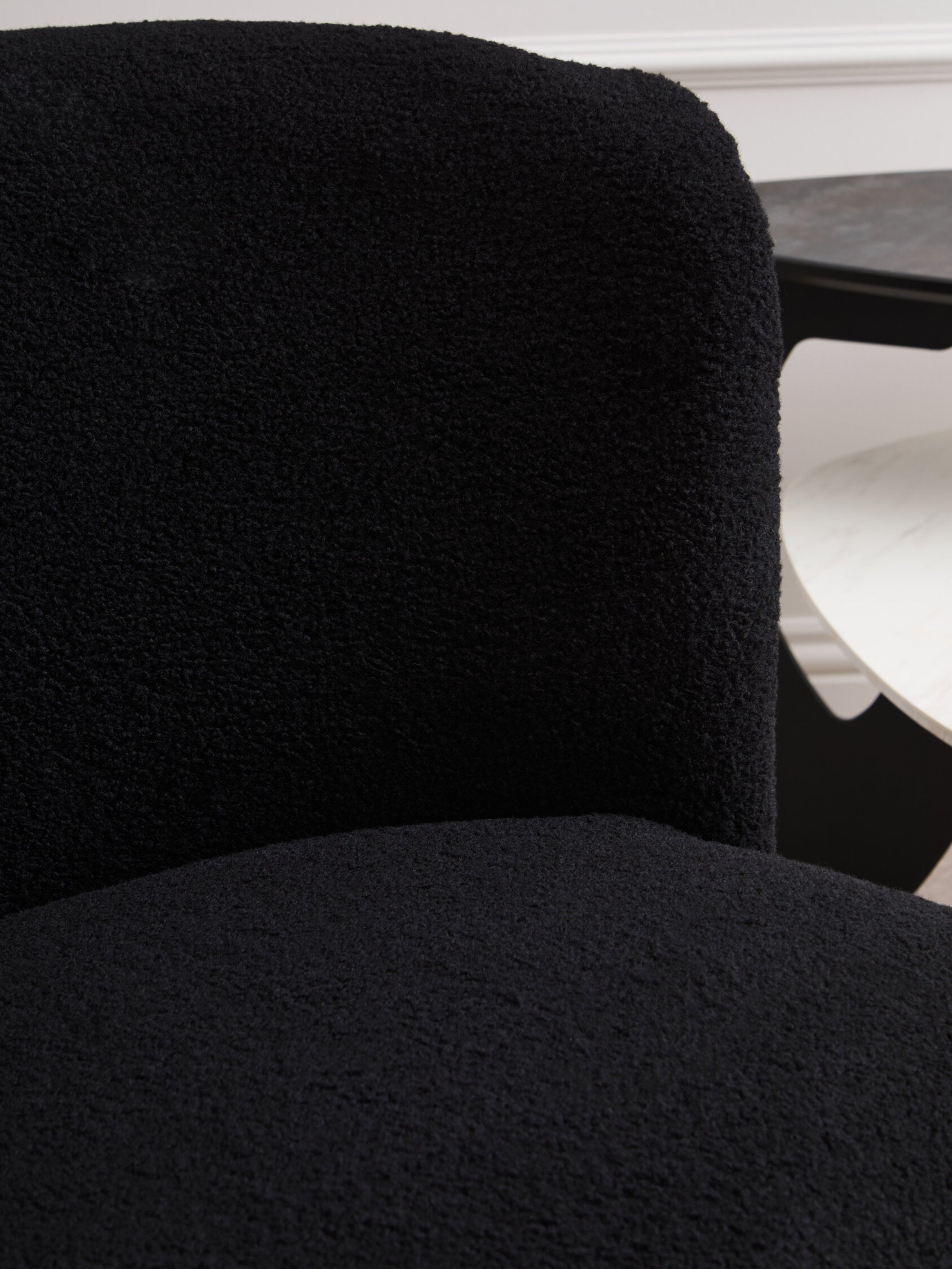 Montreal Black Boucle Effect Armless Lounge Chair