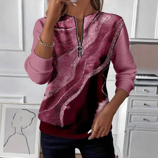 Women's Casual Christmas-Print Raglan Sweatshirt