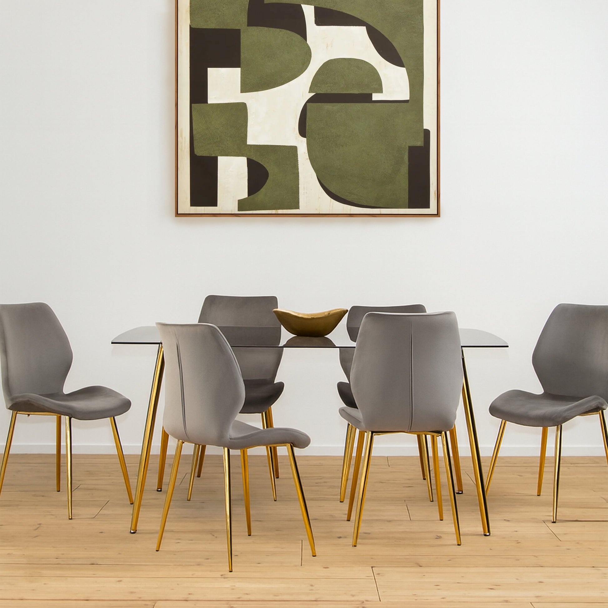 Wimslow Smoked Glass Dining Table with 6 Chairs Set