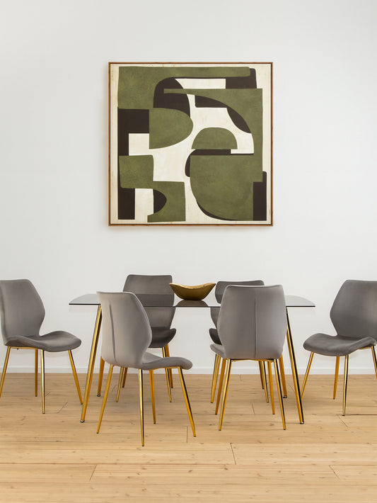 Wimslow Smoked Glass Dining Table with 6 Chairs Set