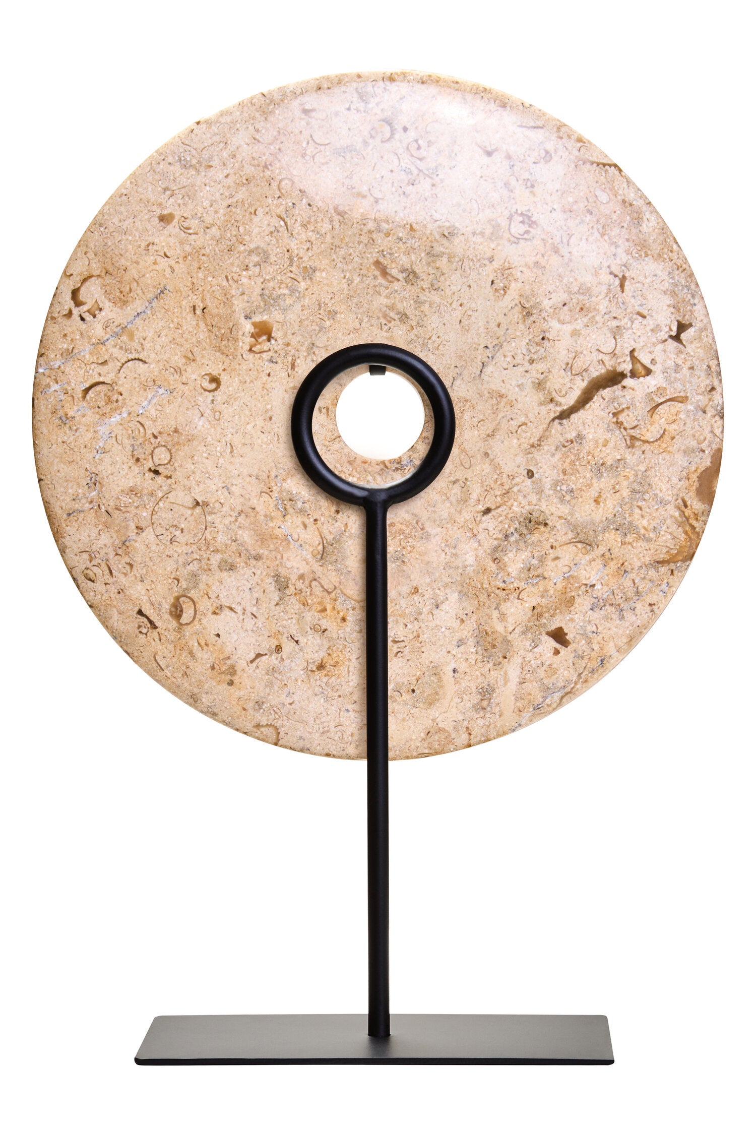 Zoro Small Natural Speckled Marble Round Dia 20cm Disc Sculpture