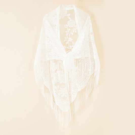 Jacquard Border Casual Shawl For Women