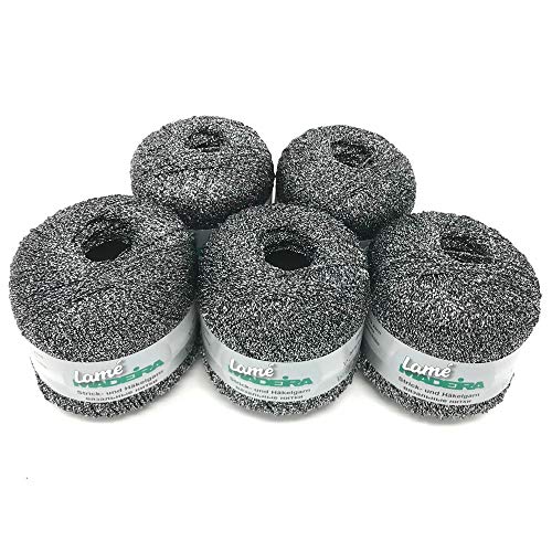 MADEIRA Lamé Metallised Crochet Yarn and Knitting Yarn 5 x 25 g