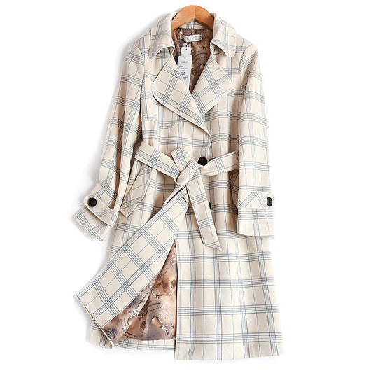 Long suede trench coat