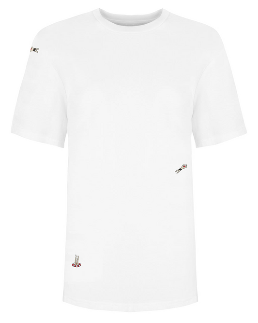 Swimmers Embroidered T-Shirt White