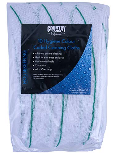 Country Range C20 Hygiene Colour Coded Dishcloths Green - 1x10
