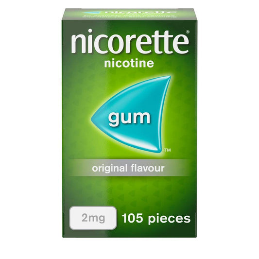 Nicorette Original Gum Nicotine 105 Piece, 2 mg (Stop Smoking Aid)