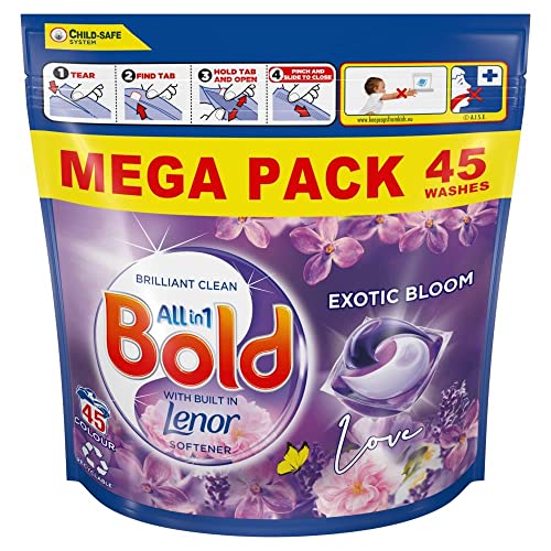 Bold All-in-1 Washing Capsules, Exotic Bloom, Pack of 45