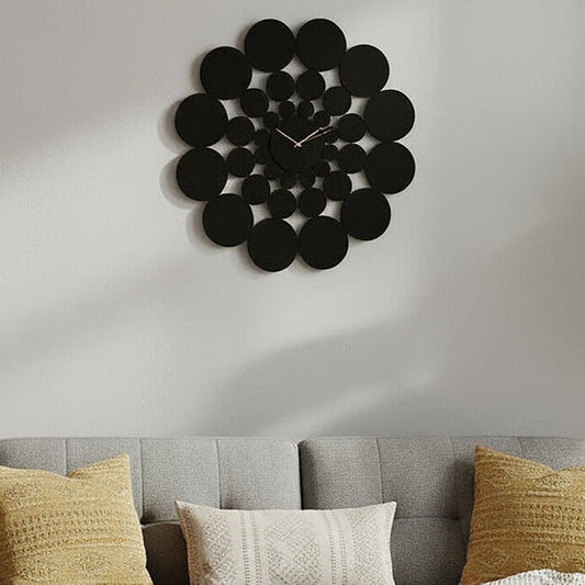 51cm Dia Black Discs Design Wall Clock | Datsun | Luxury Home Accessories | Heulog Glow