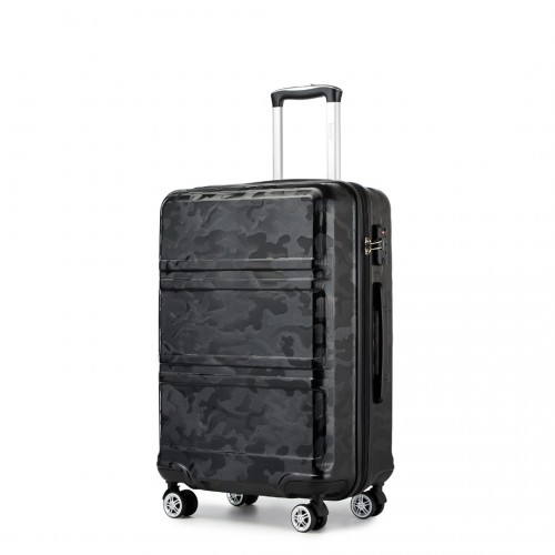 K1871-1L - Kono ABS 24 Inch Sculpted Horizontal Design Suitcase - Camouflage Black