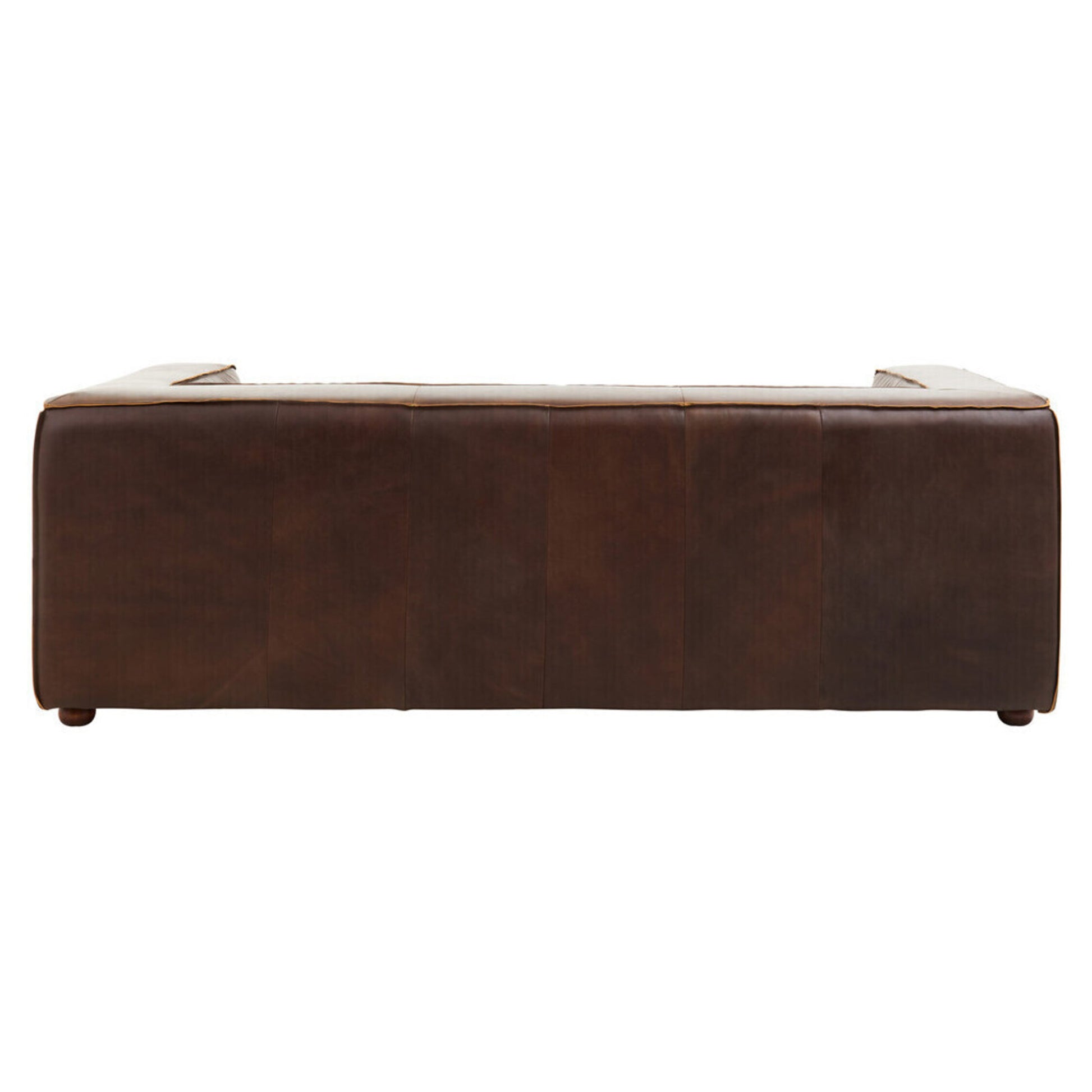 King Three Seater Antique Brown Leather Sofa