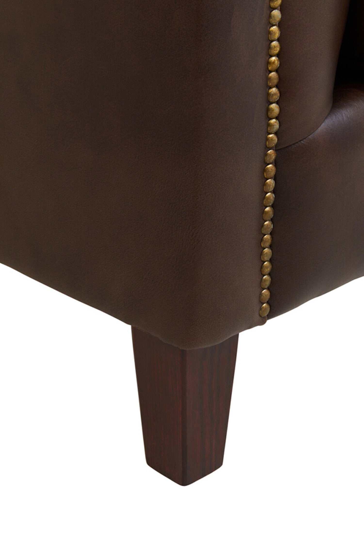 King Three Seater Dark Brown Leather Modern Chesterfield Sofa