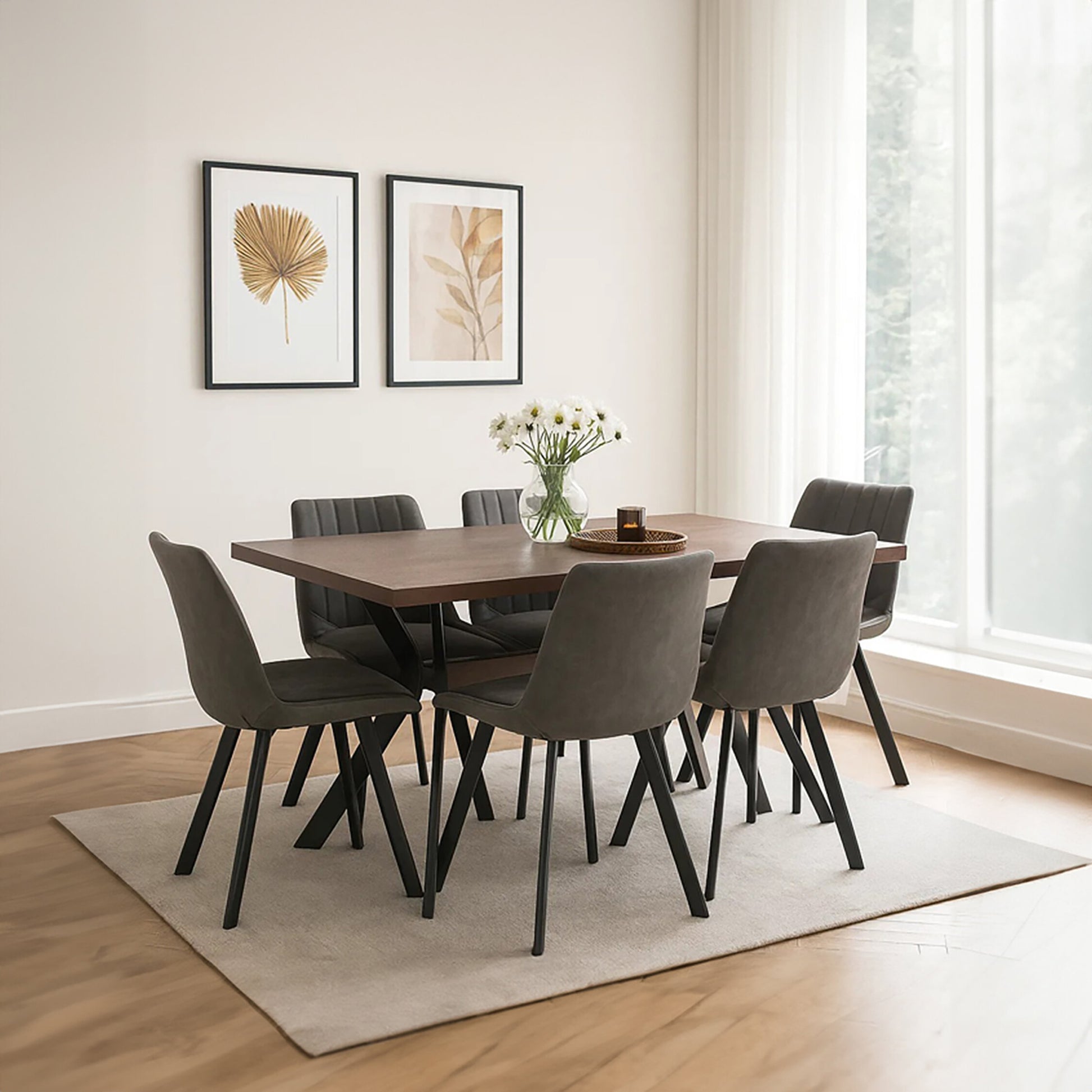 Westford Rectangle Dining Table with 6 Chairs Set