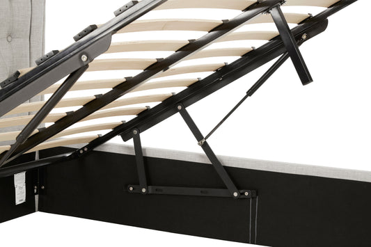 Edison Light Grey Ottoman Double Bed