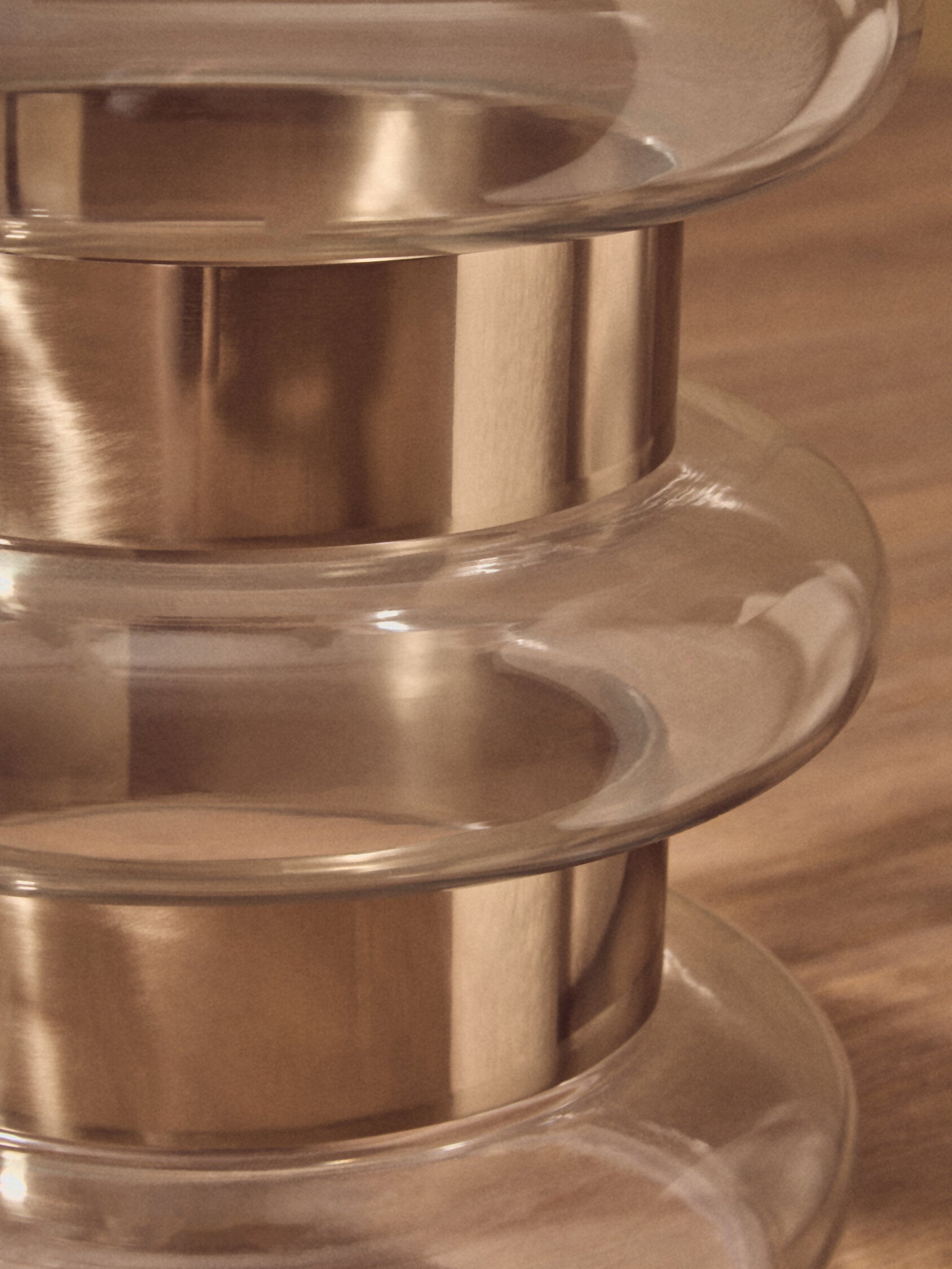 Margot Clear Glass and Gold Side Table
