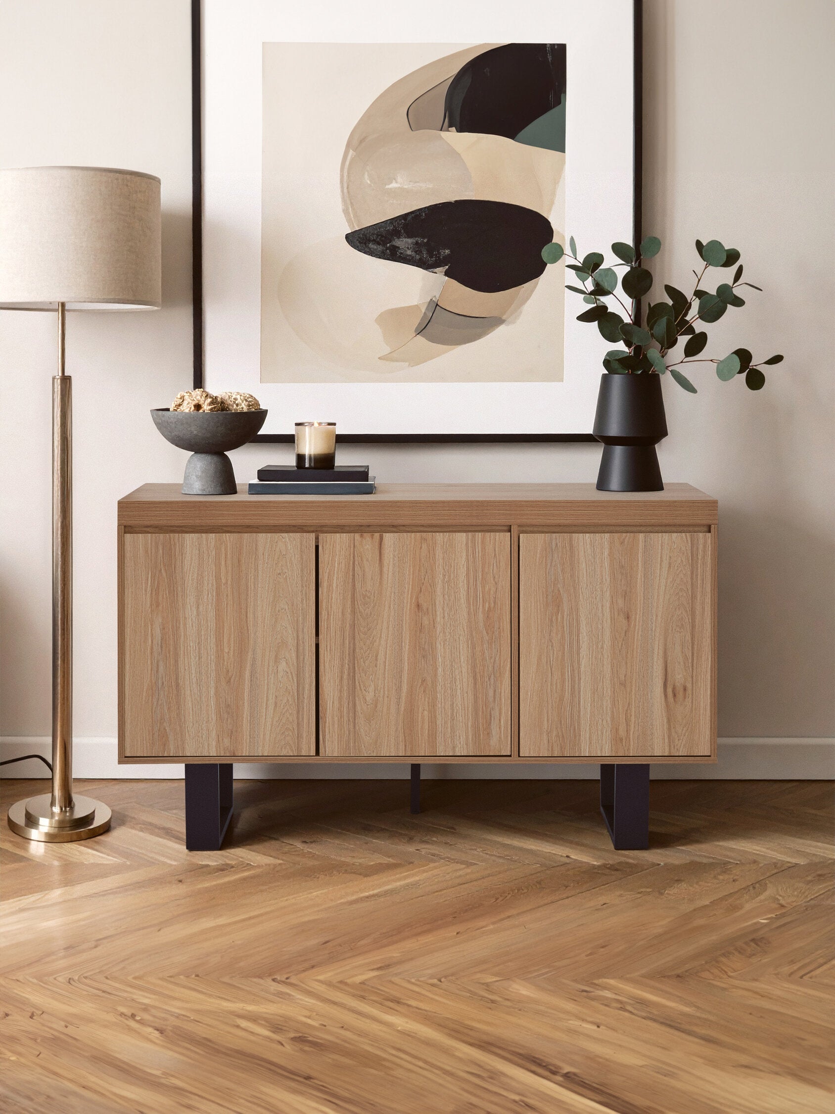 Oakton Wood Effect 3 Door Sideboard