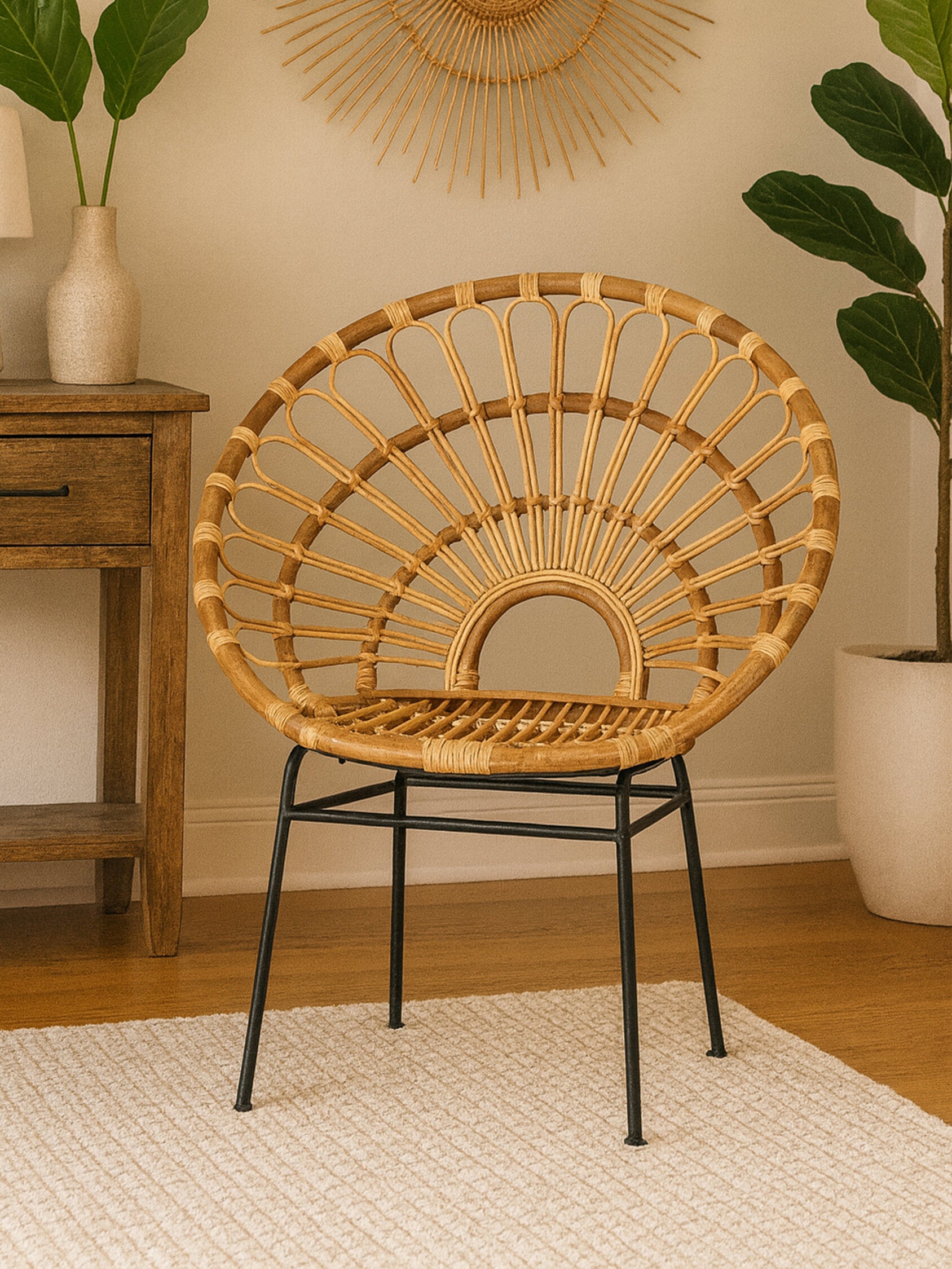 Java Natural Rattan Sunflower Chair