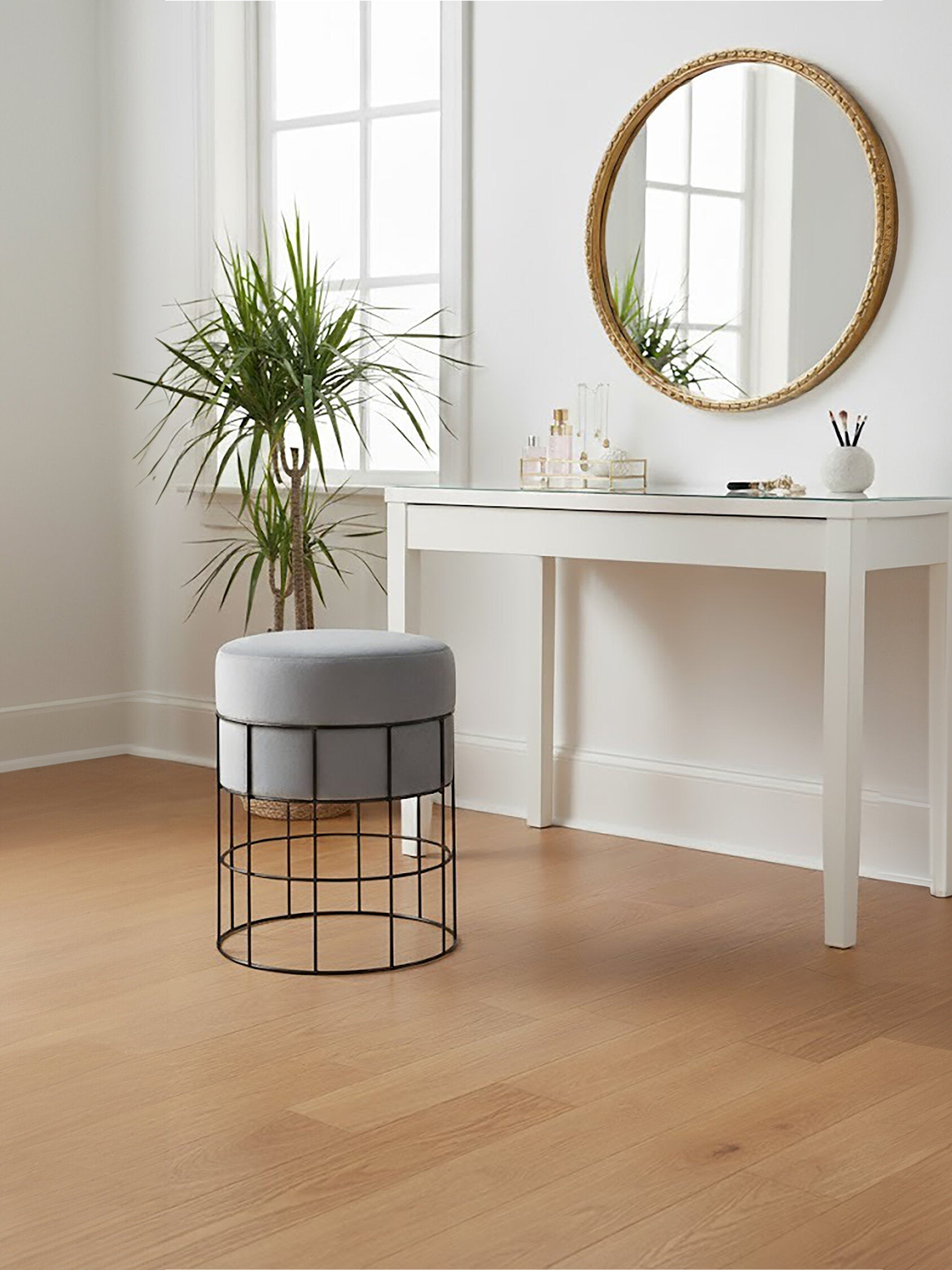 Hayes Cage Frame Velvet Stool