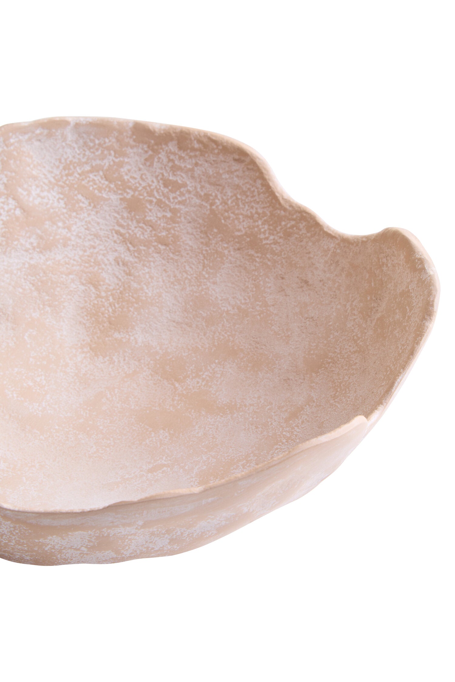 Densita Set of Two Textured Beige Whitewash Bowls