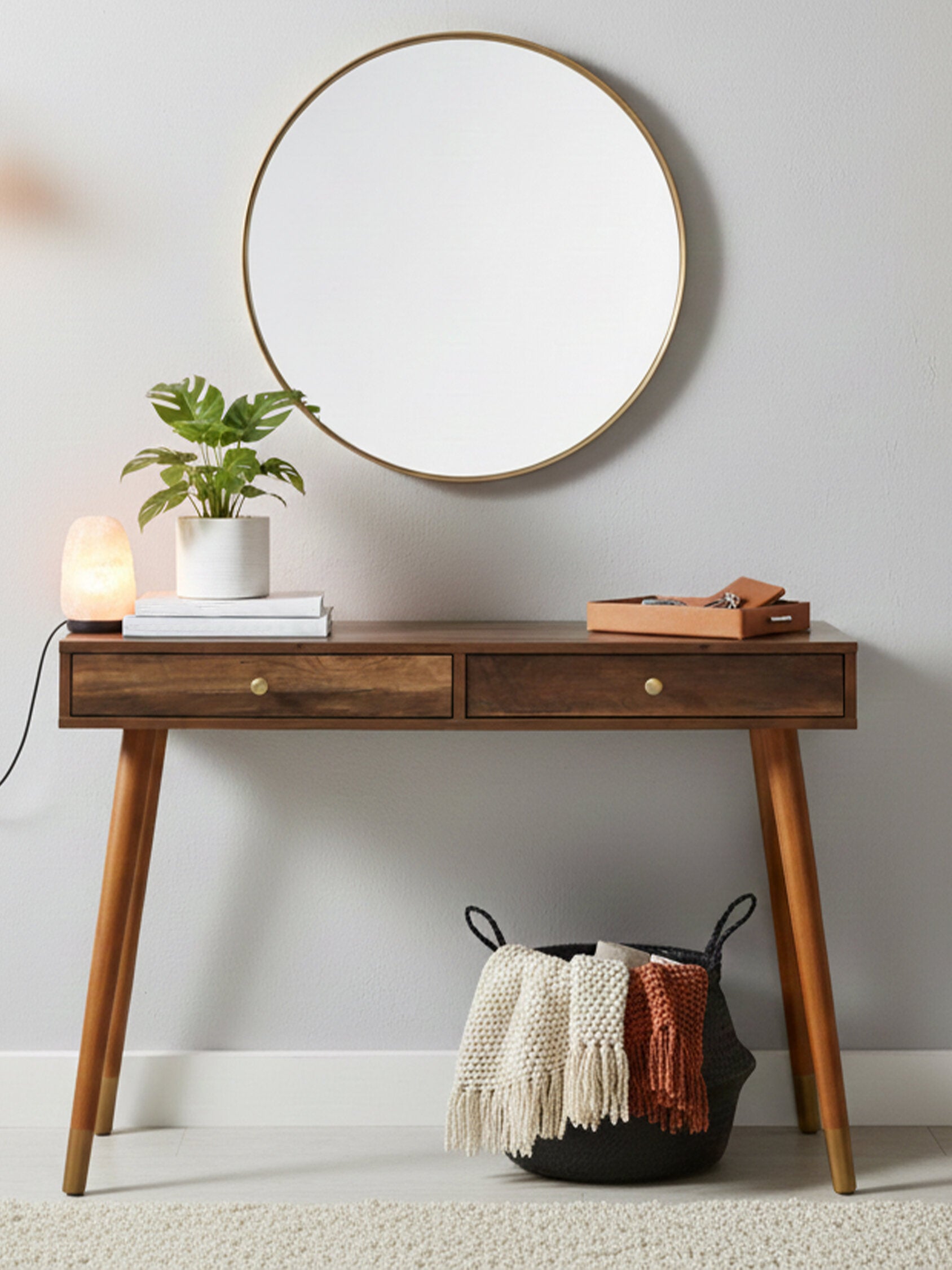 Frida Wood Veneer Console Table with 2 Drawers