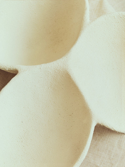 Dunas Textured White Abstract Bowl