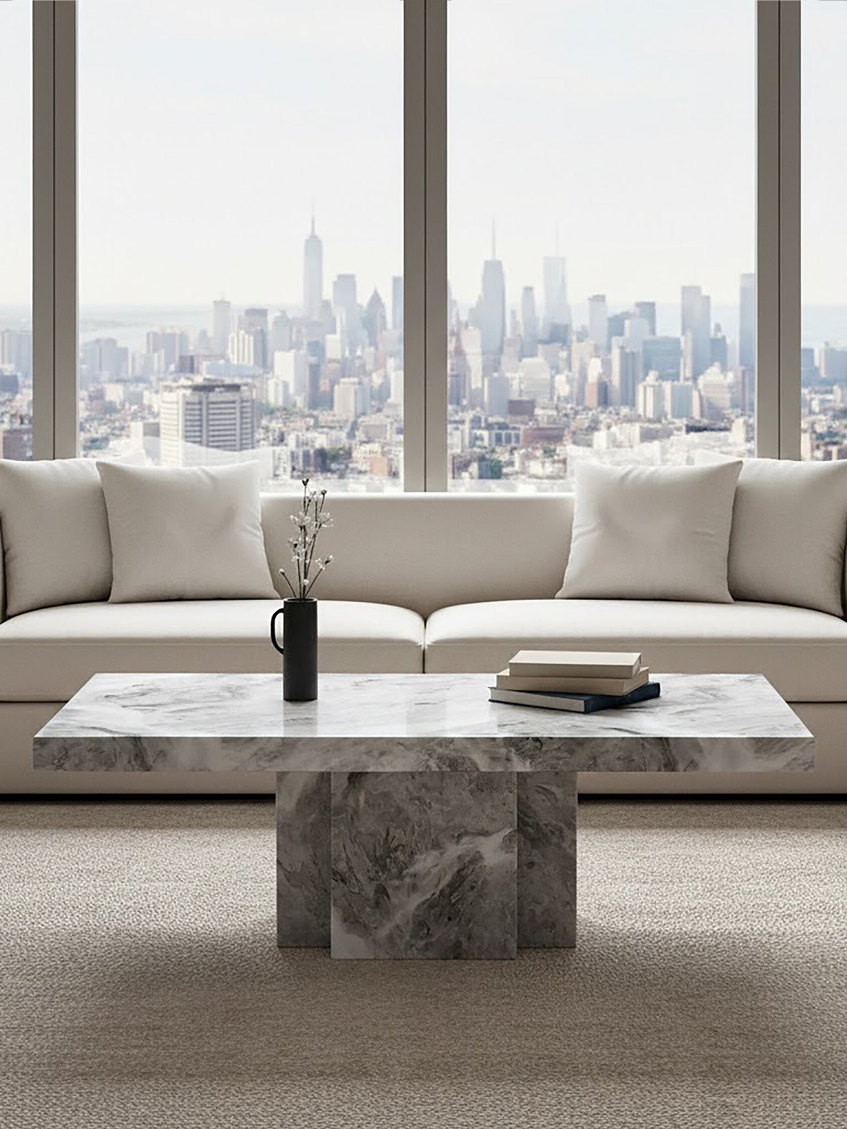 Saronno Grey Marble Coffee Table