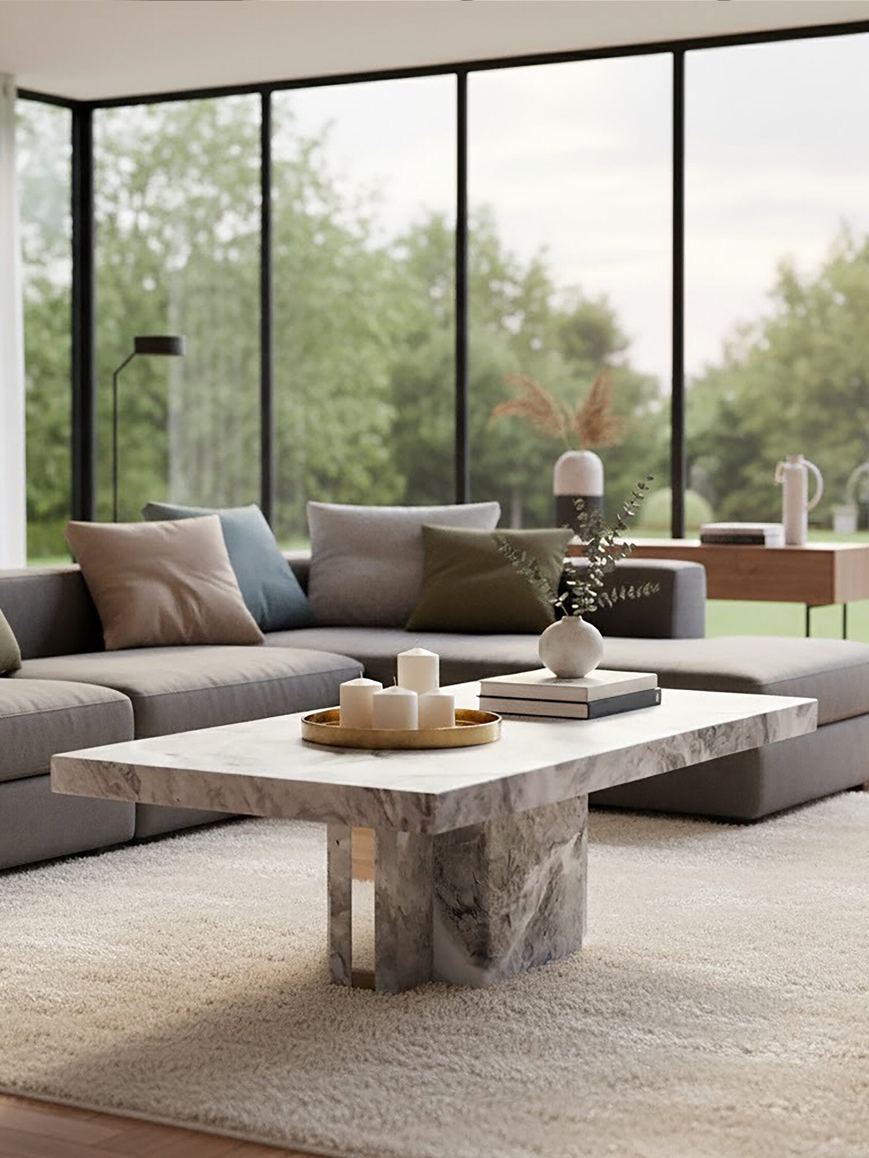 Saronno Grey Marble Coffee Table