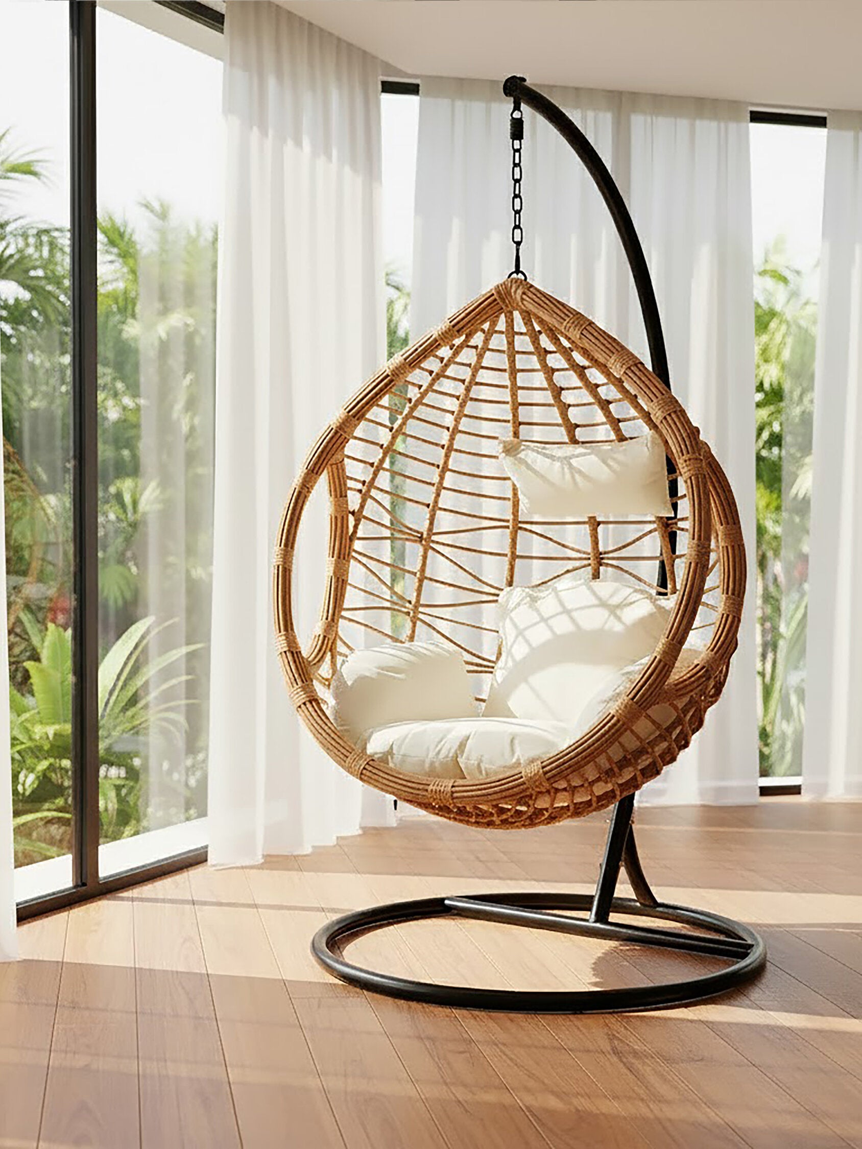 Goa Natural Rattan Effect Hanging Chair