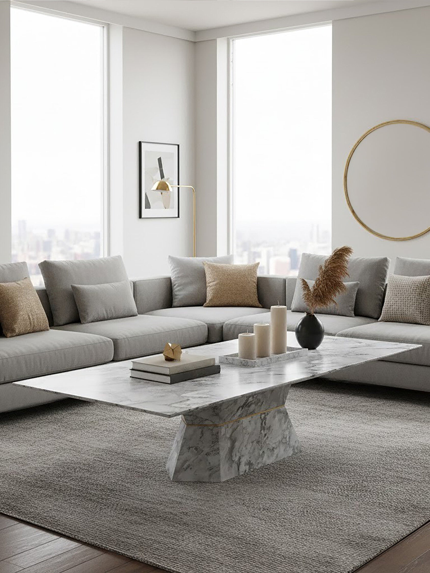 Spezia Grey Marble Coffee Table