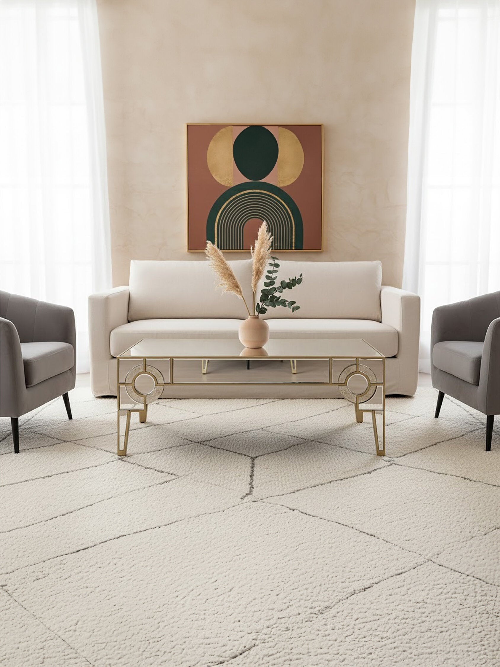 Knightsbridge Champagne Gold and Mirrored Coffee Table
