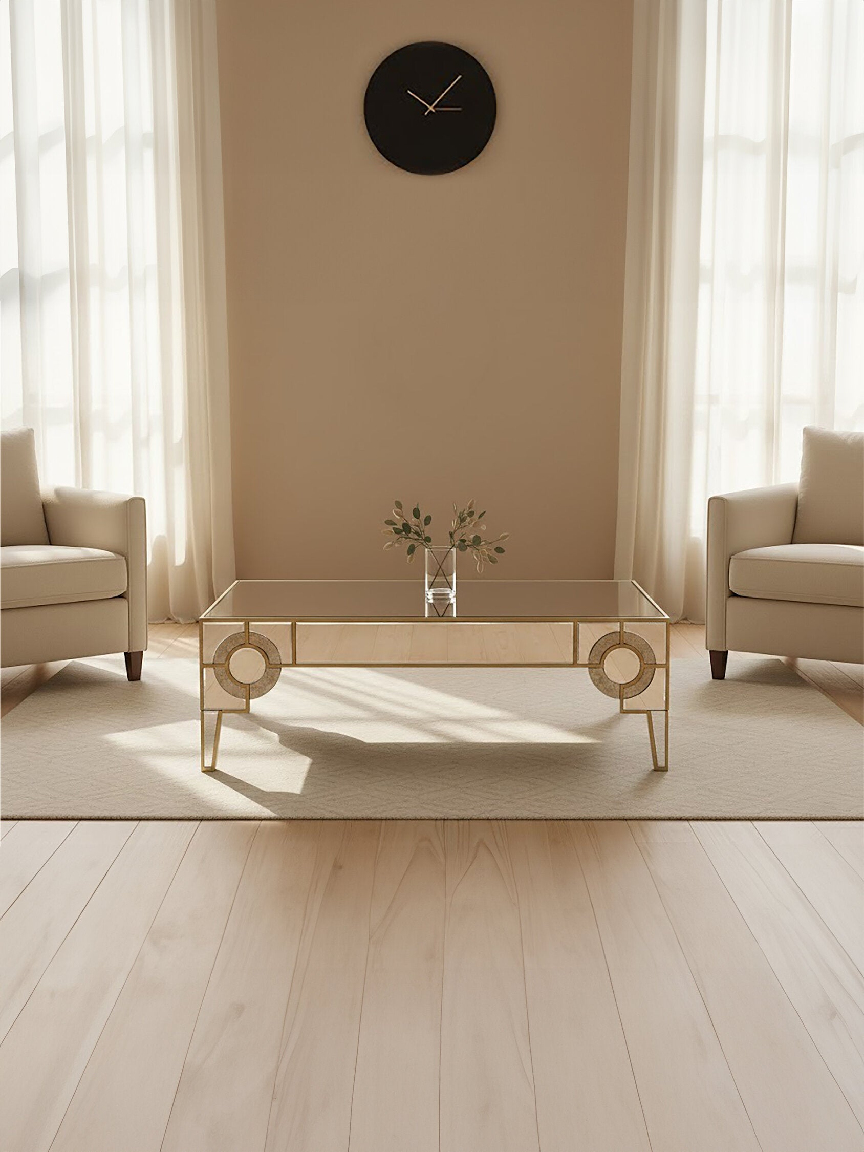Knightsbridge Champagne Gold and Mirrored Coffee Table