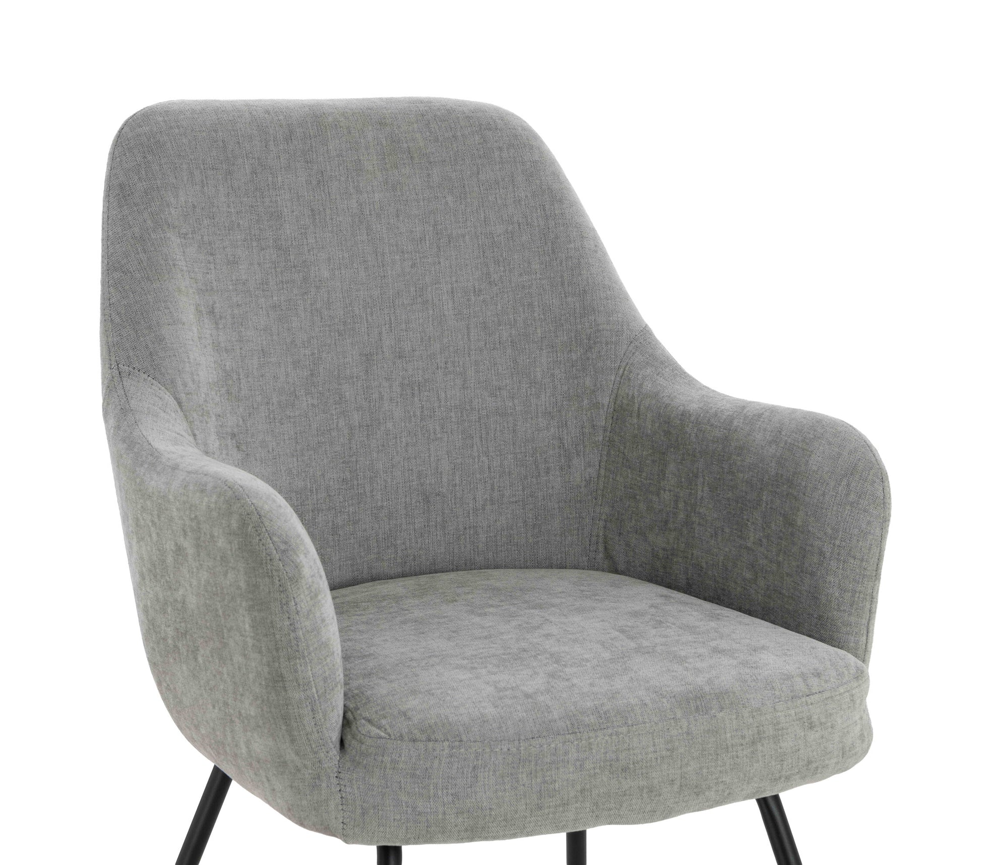 Maxwell Set of 2 Light Grey Textured Fabric Dining Chairs with Arms