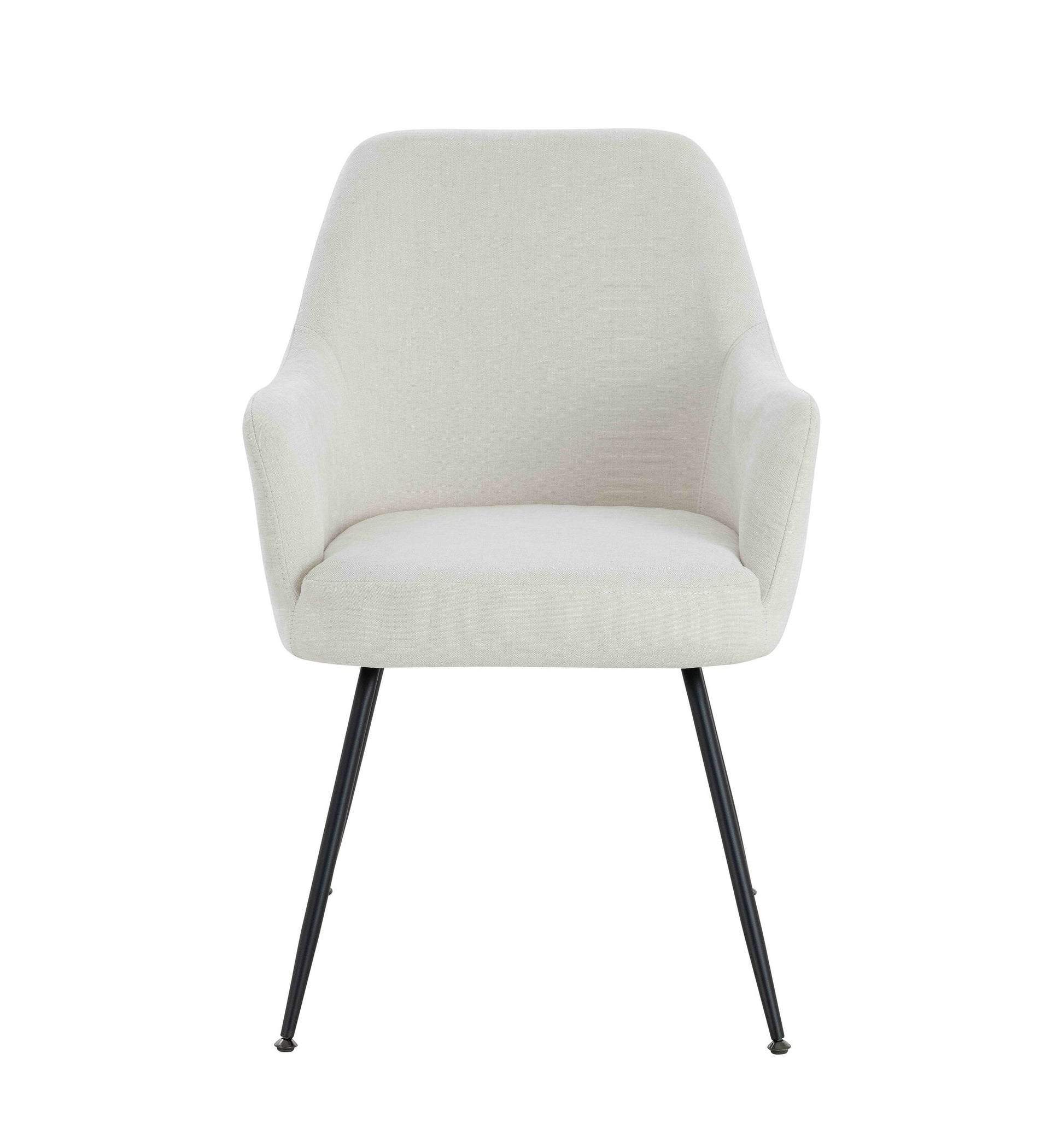 Maxwell Set of 2 Light Beige Textured Fabric Dining Chairs with Arms