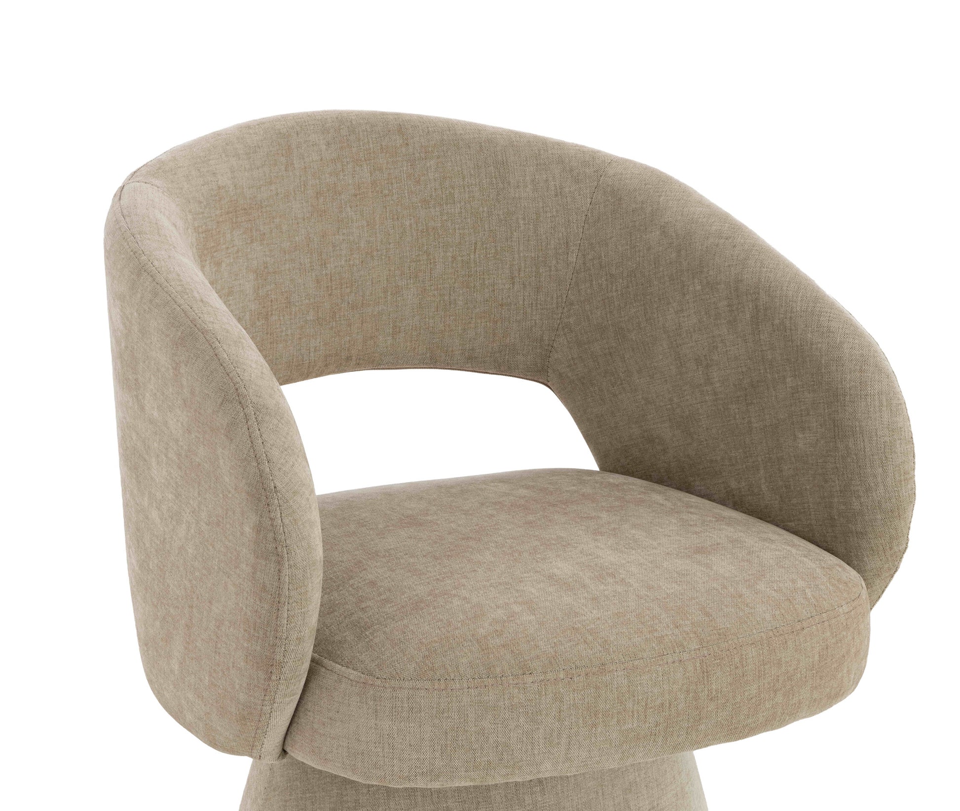 Maxwell Stone Fabric Curved Accent  Dining Chair