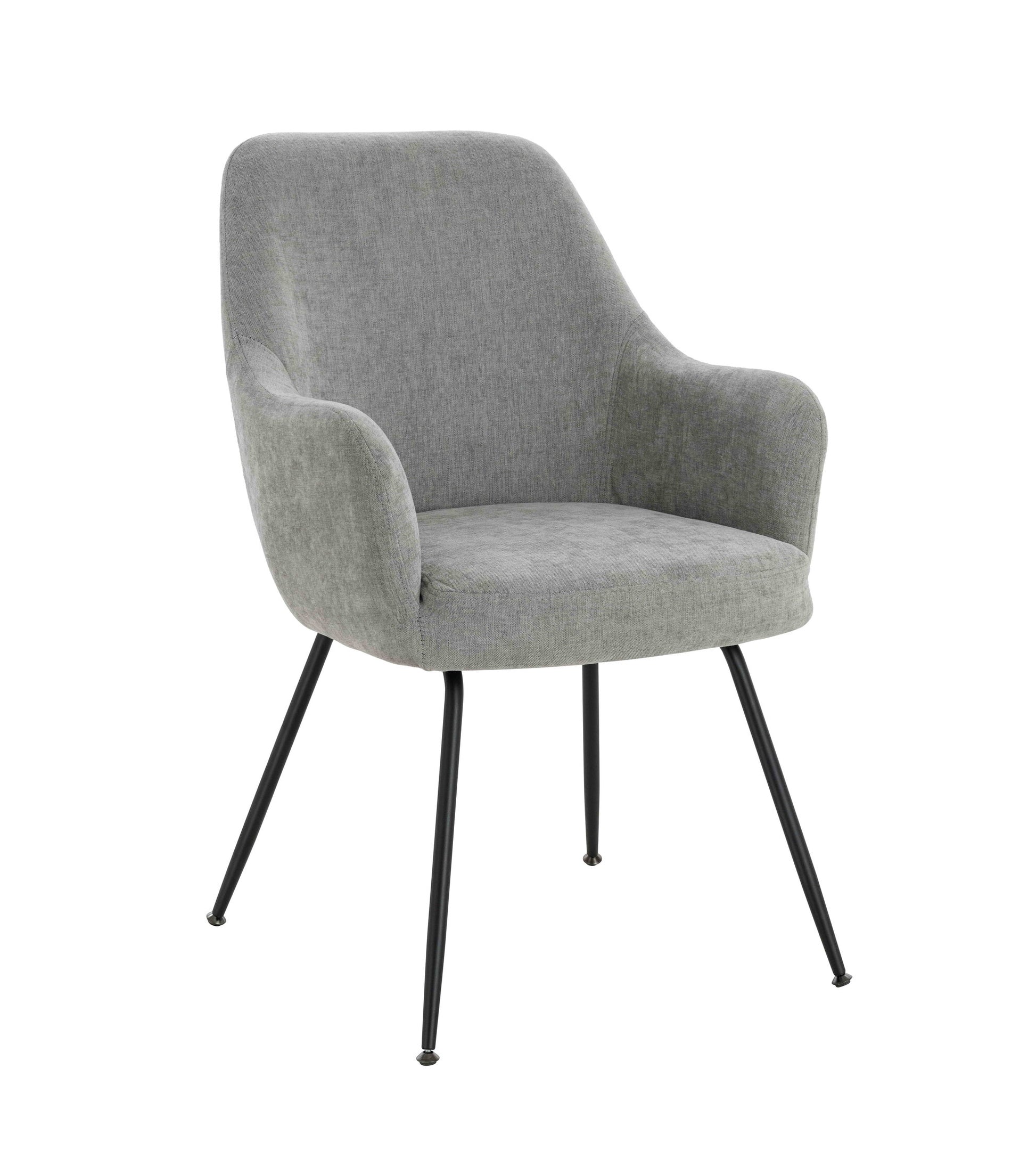 Maxwell Set of 2 Light Grey Textured Fabric Dining Chairs with Arms