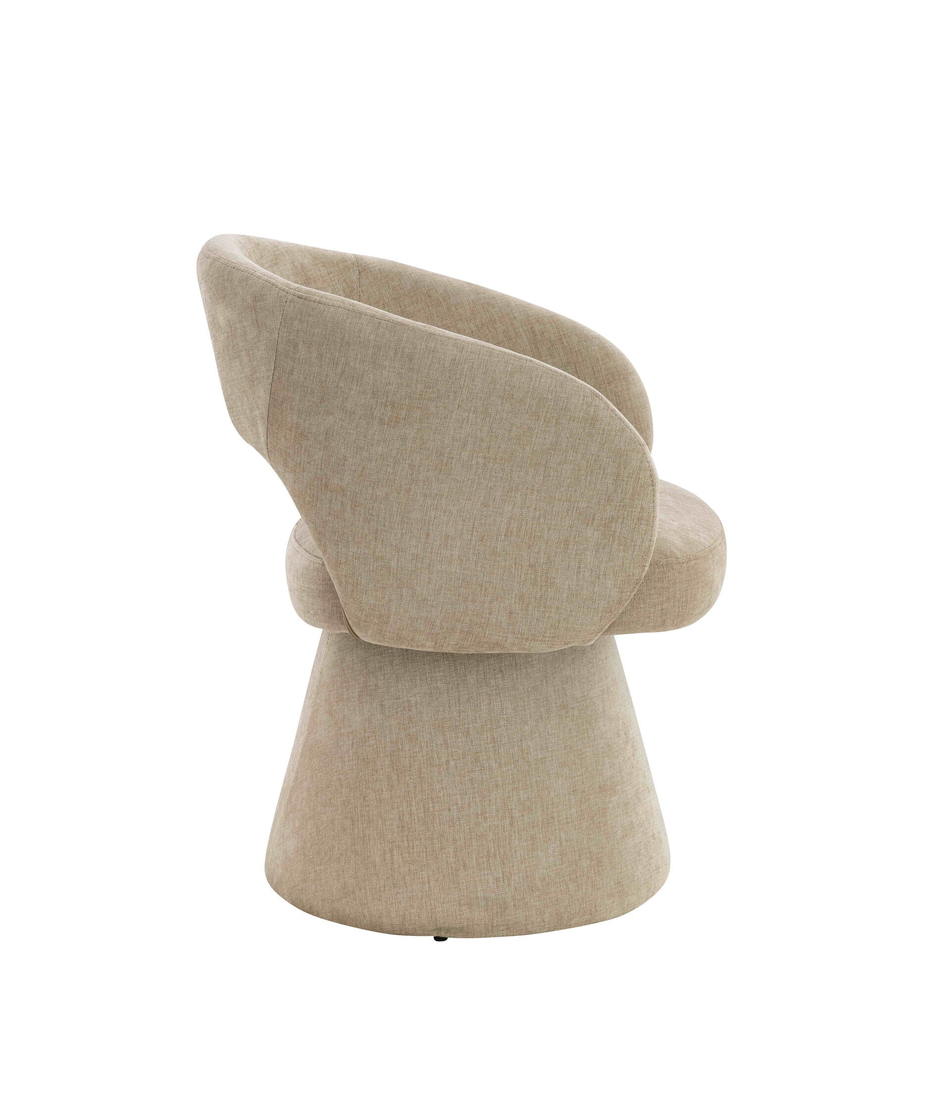 Maxwell Stone Fabric Curved Accent  Dining Chair
