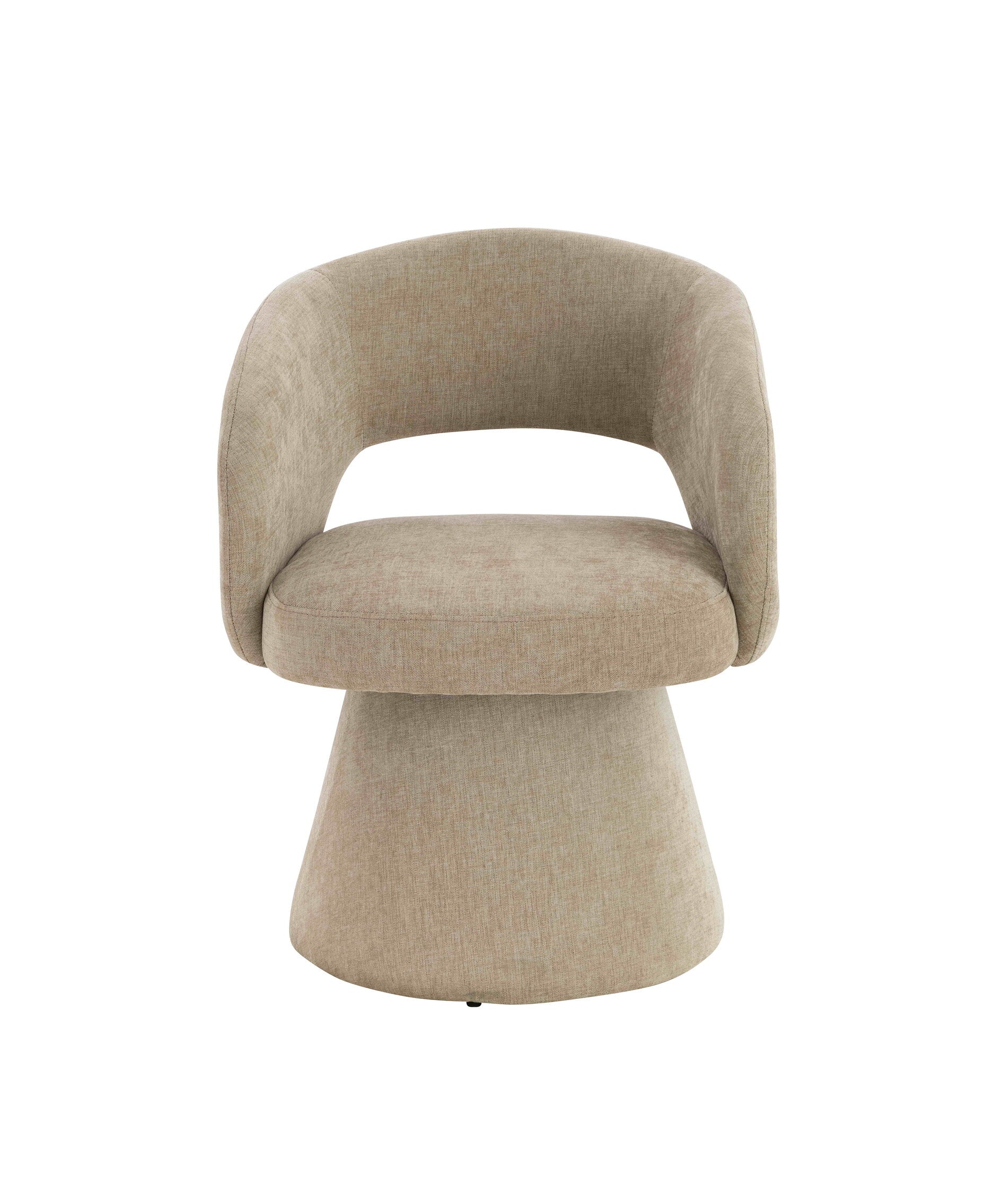 Maxwell Stone Fabric Curved Accent  Dining Chair