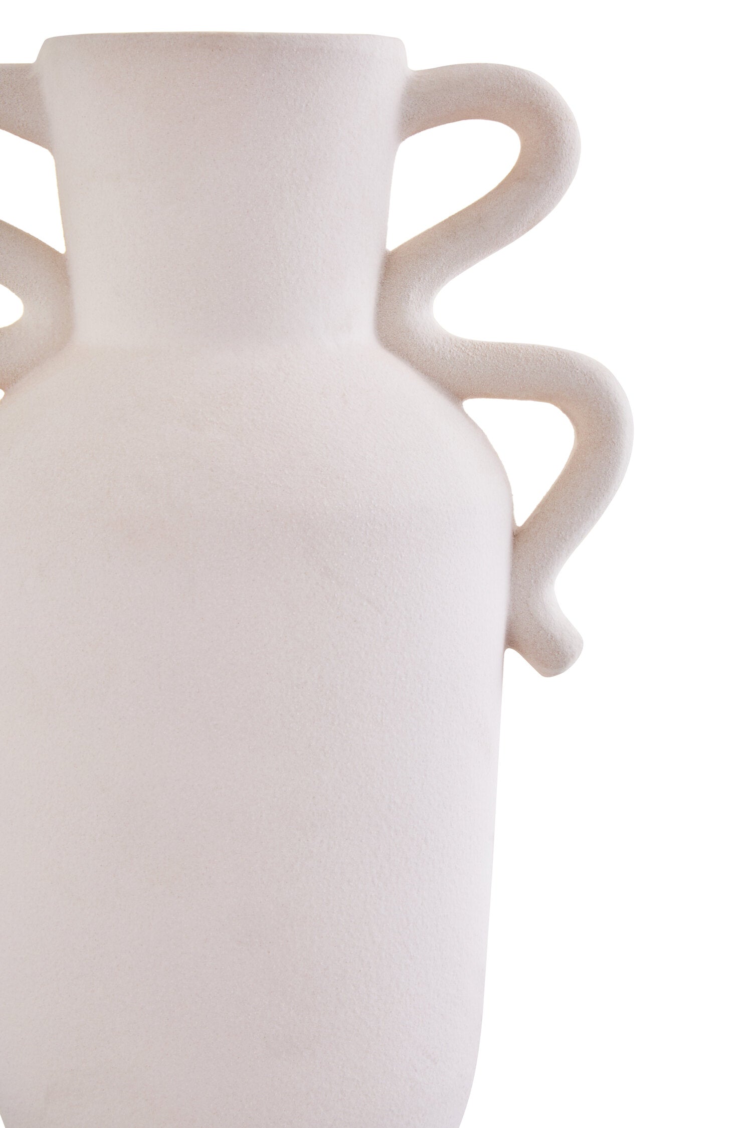 Sonata Large White Vase with Abstract Handles