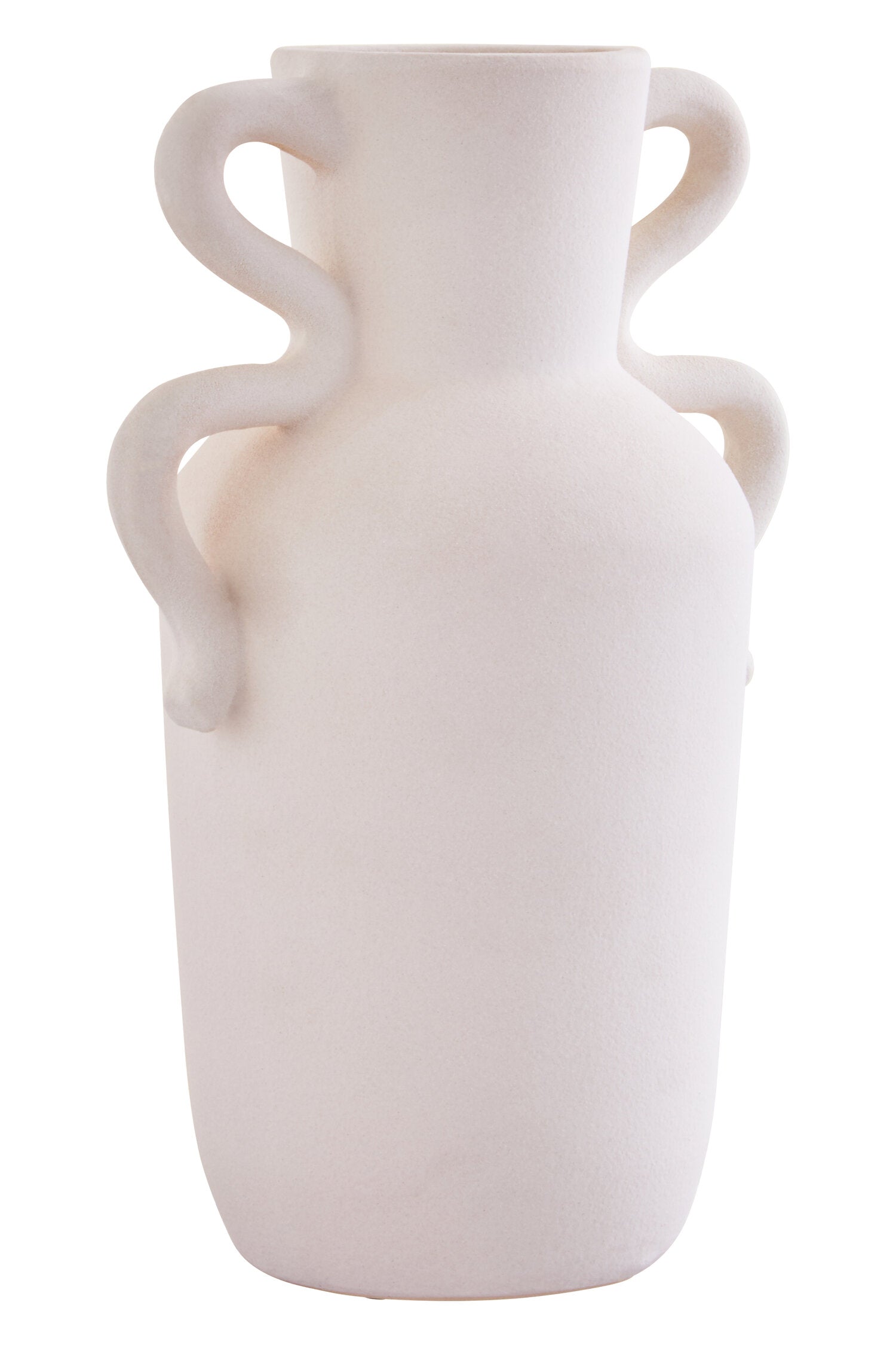 Sonata Large White Vase with Abstract Handles
