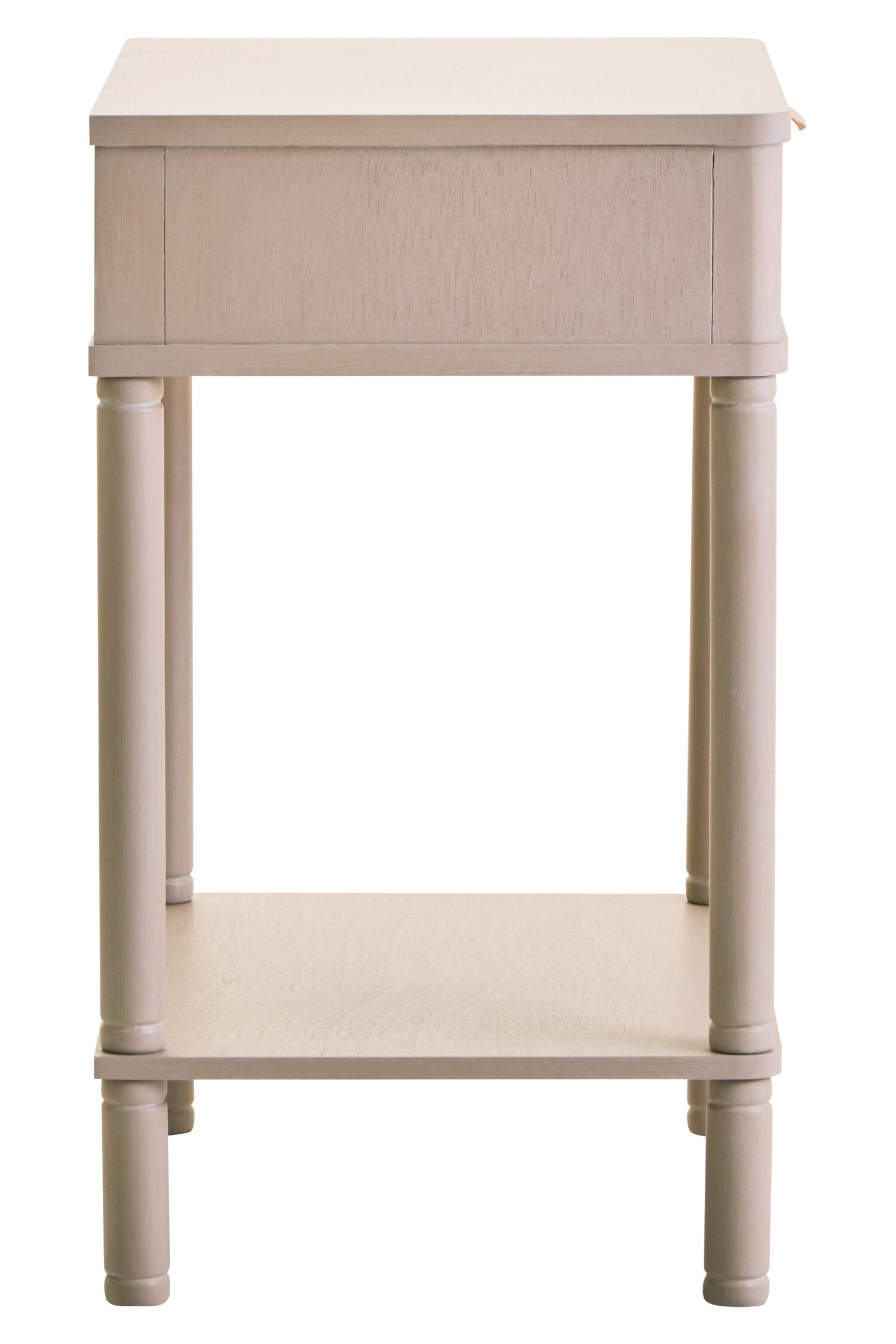 Heritage One Drawer Reed Detail Taupe Wooden Side Table