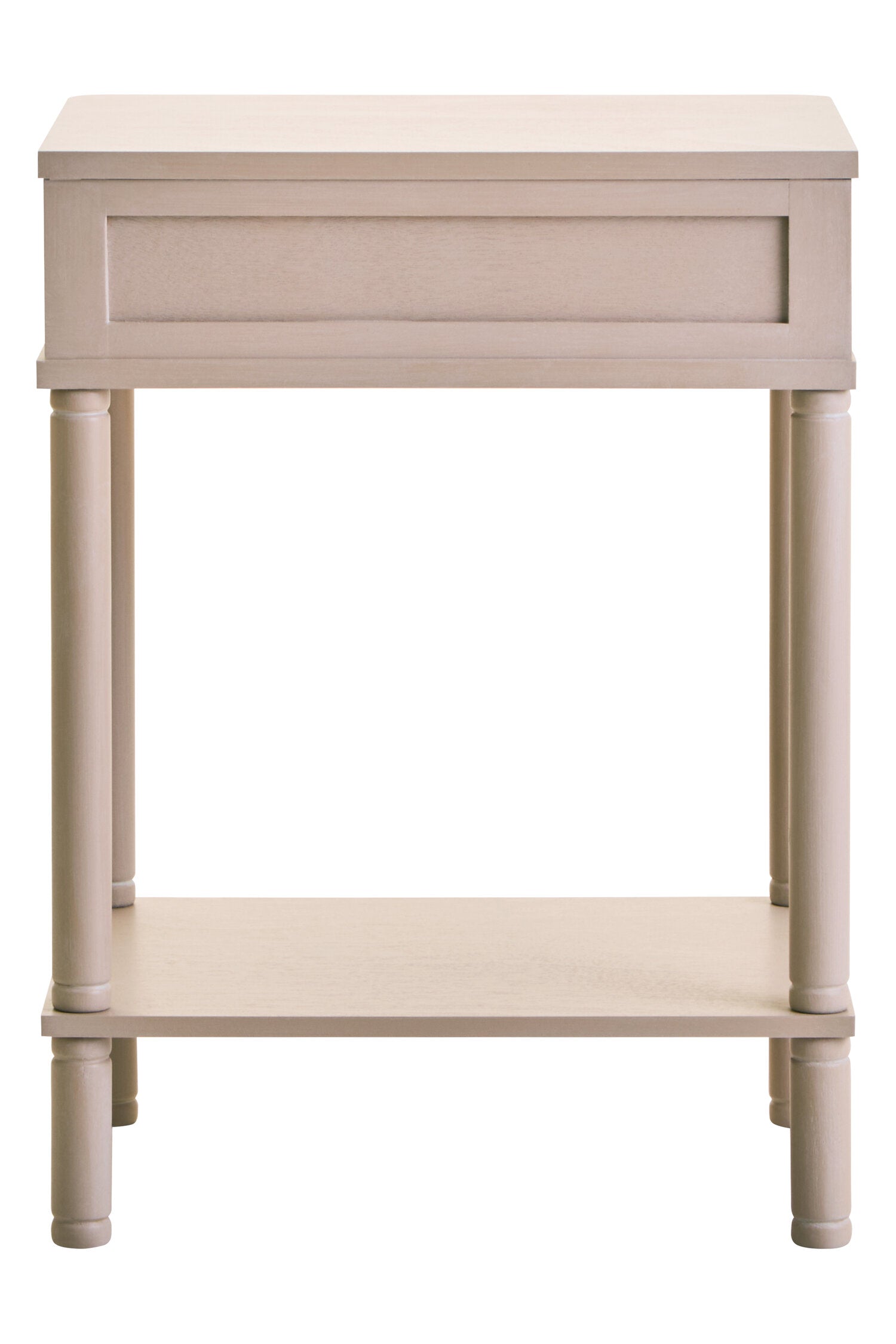 Heritage One Drawer Reed Detail Taupe Wooden Side Table
