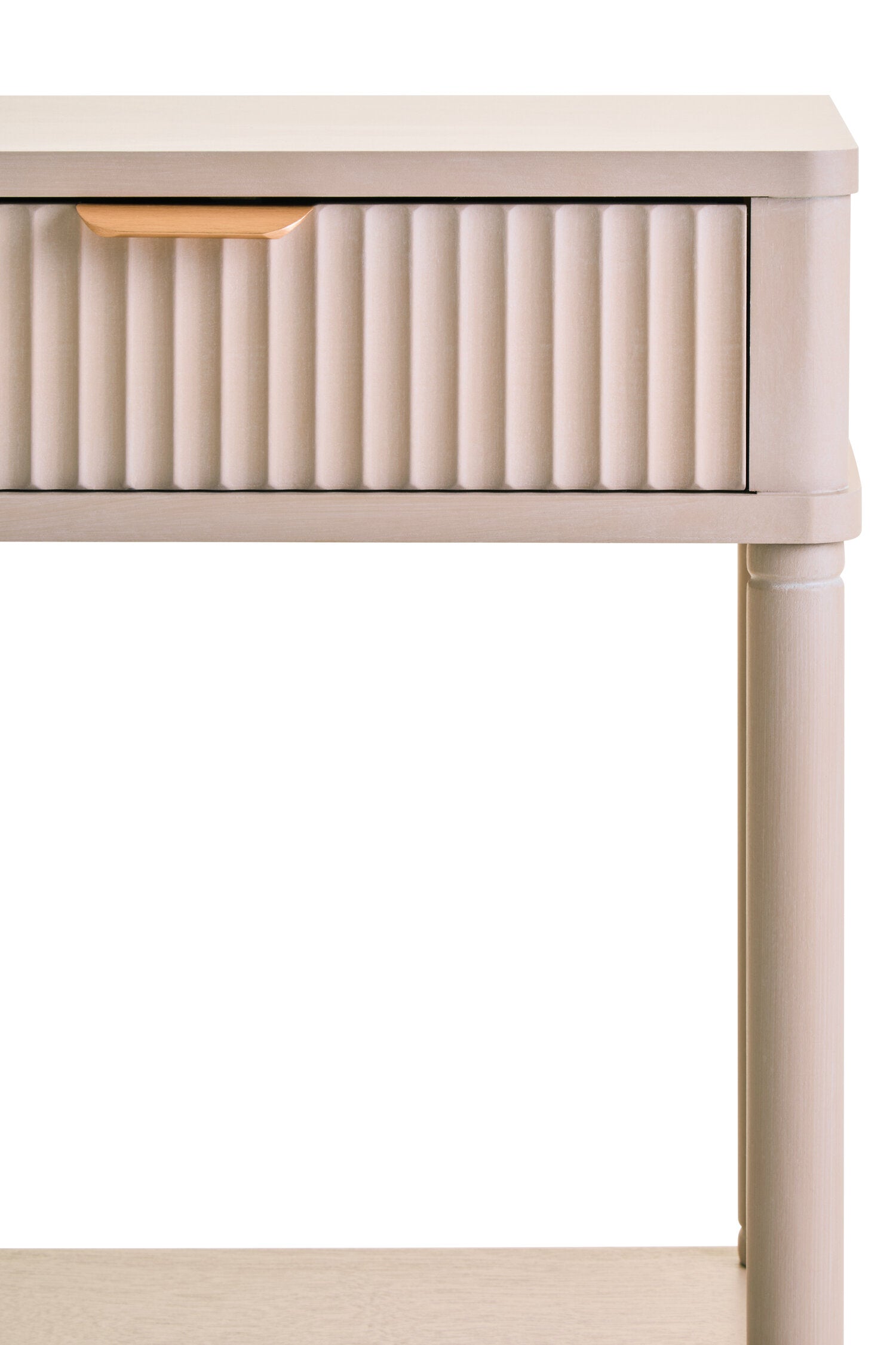 Heritage One Drawer Reed Detail Taupe Wooden Side Table