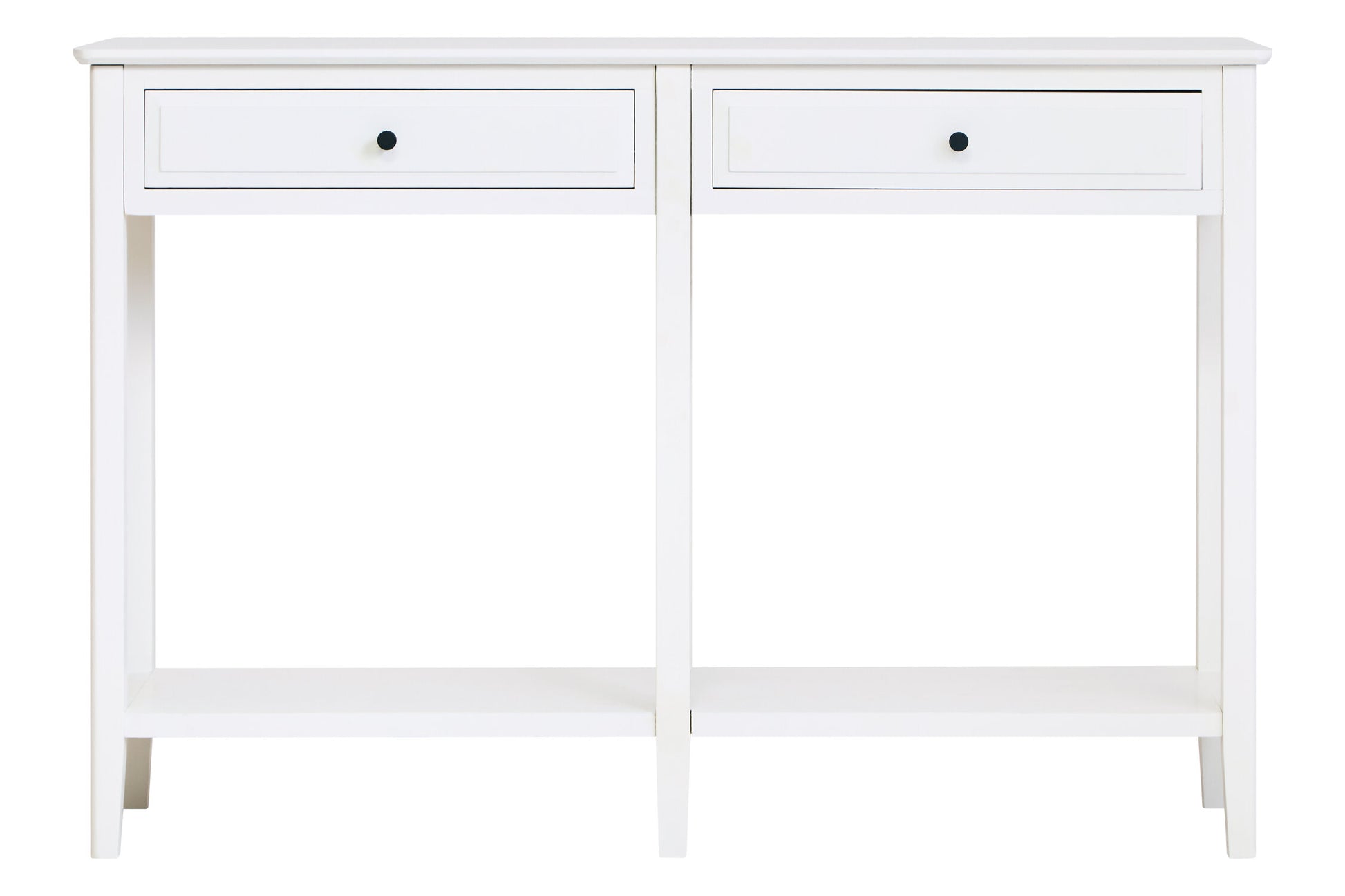 Heritage Two Drawer White Wooden Console Table