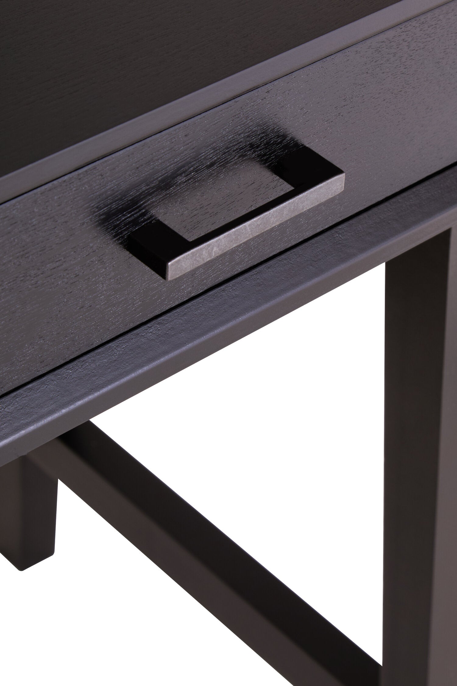 Heritage One Drawer Black Finish Wooden Side Table
