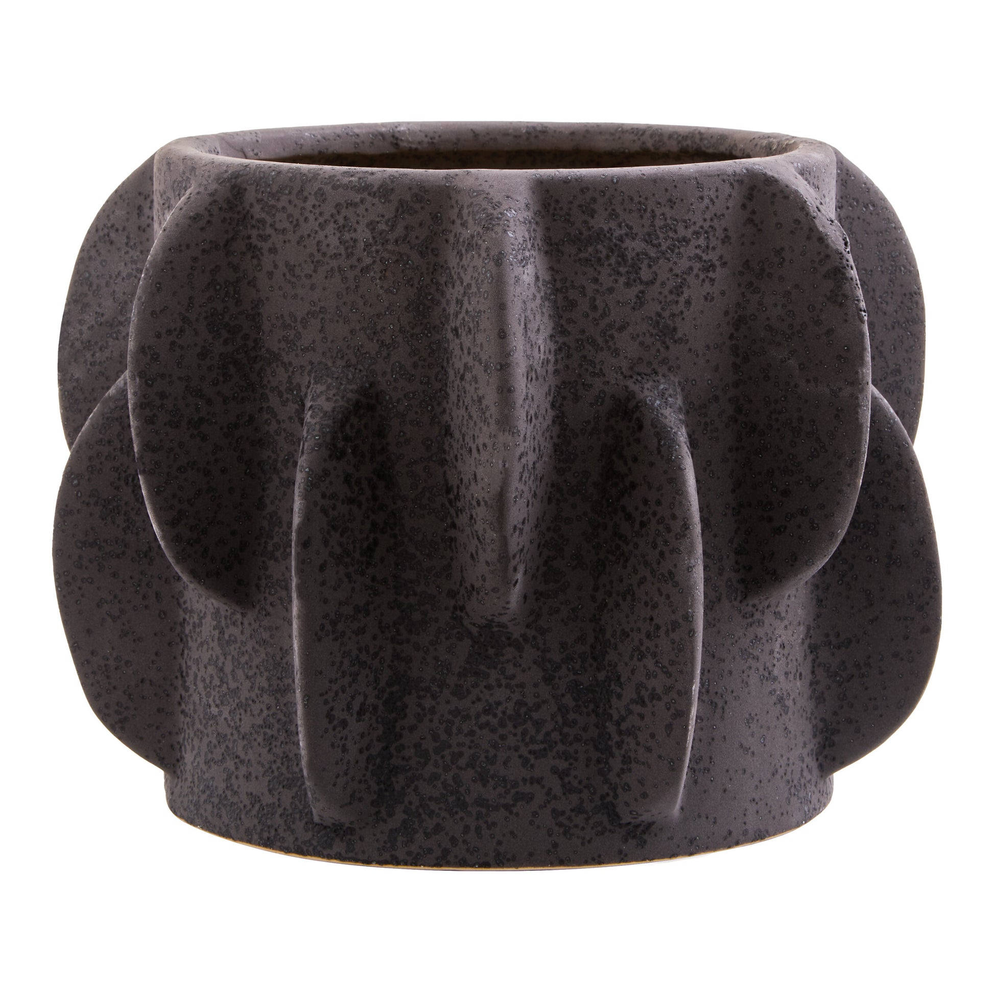 Sidra Small Black Textured Planter