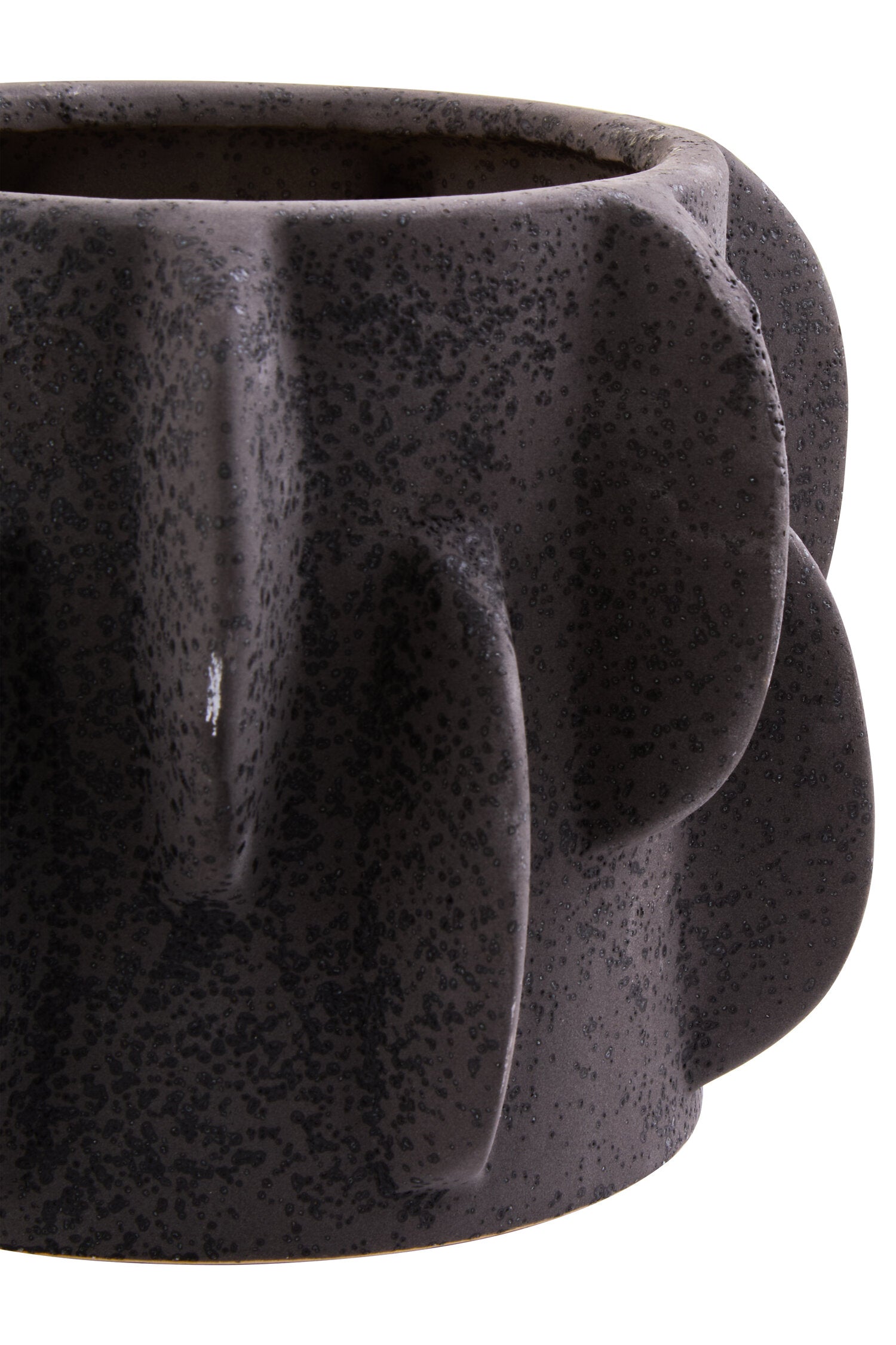 Sidra Small Black Textured Planter
